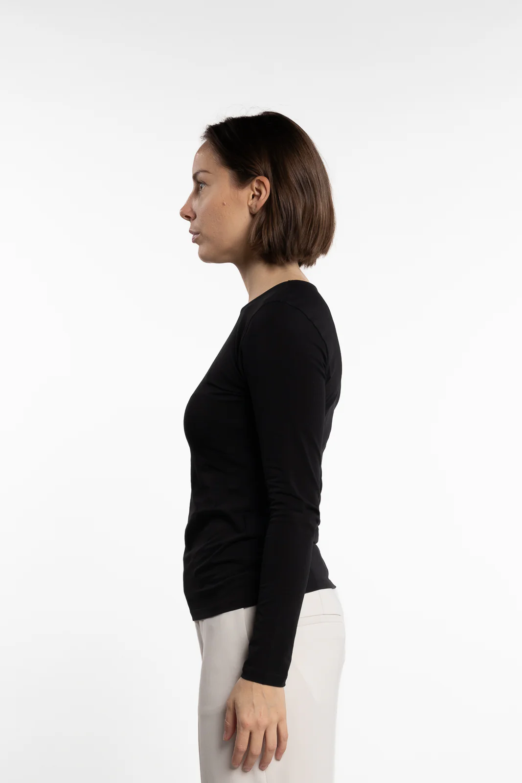 Cotton Stretch Long Sleeve- Black - Image 3
