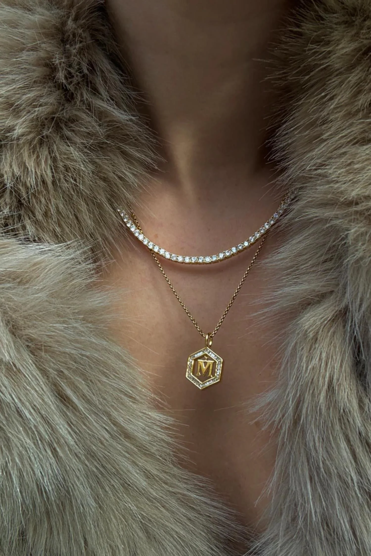 Floating Letter Necklace - Gold - Image 3