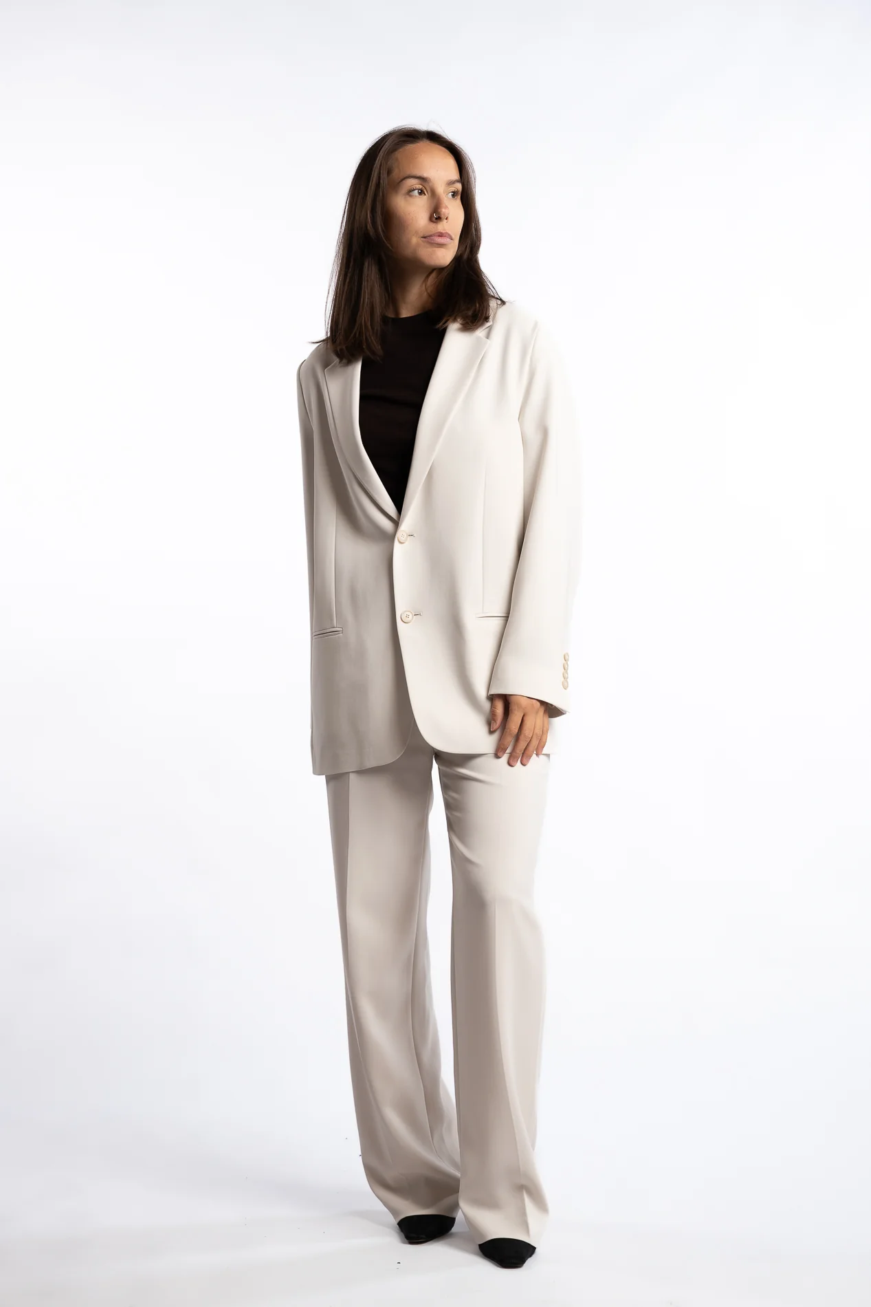 Relaxed Blazer- Ivory - Image 7
