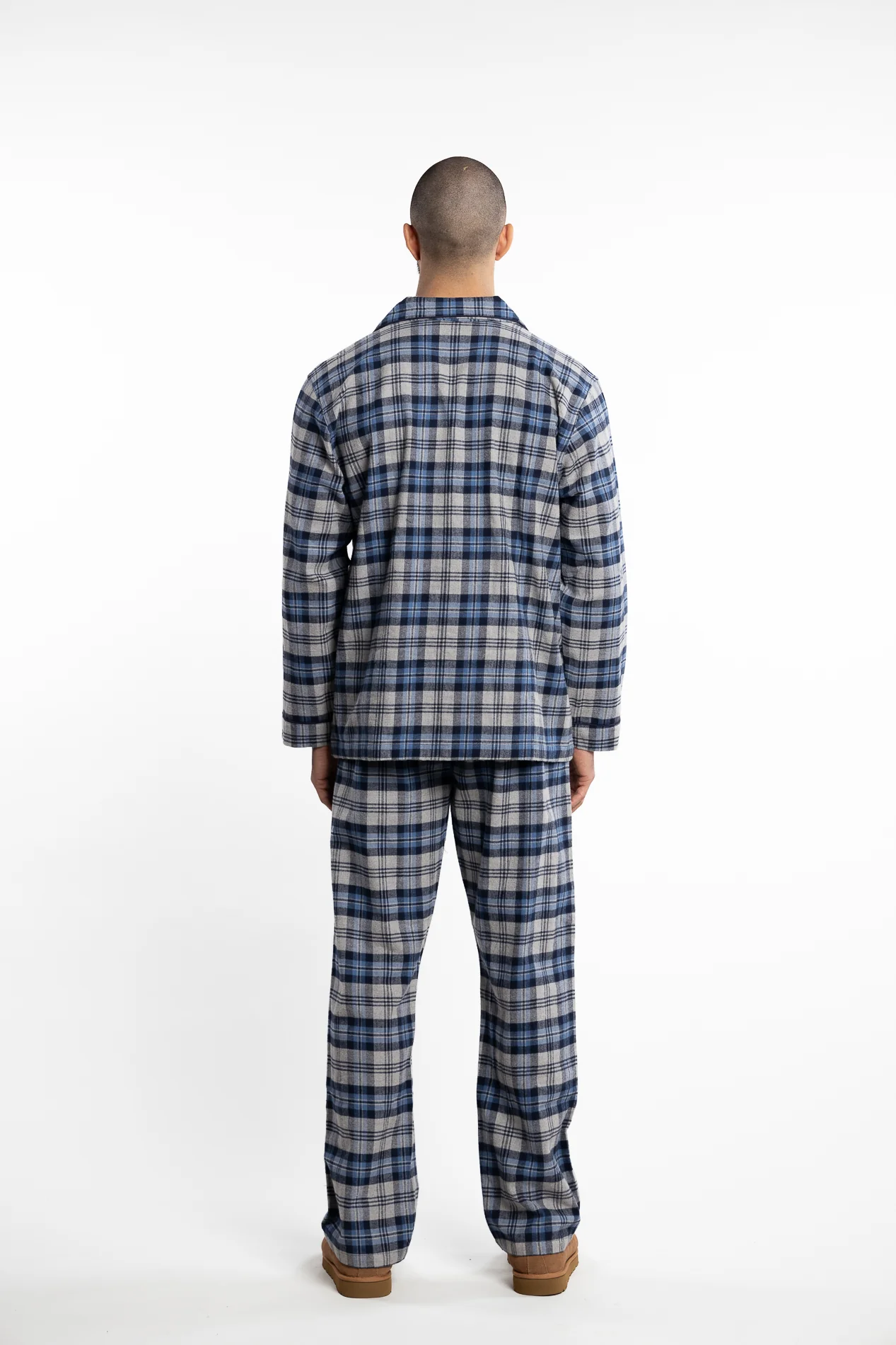 Checkered Flannel Pyjama Blue - Image 3