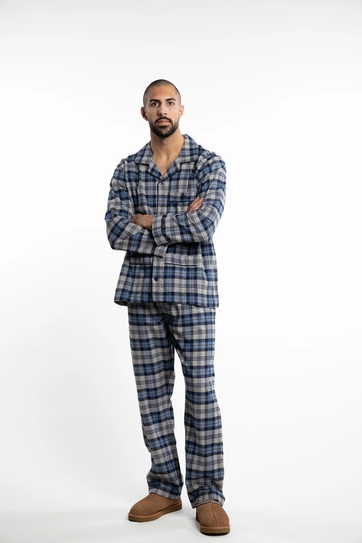 Checkered Flannel Pyjama Blue - Image 4