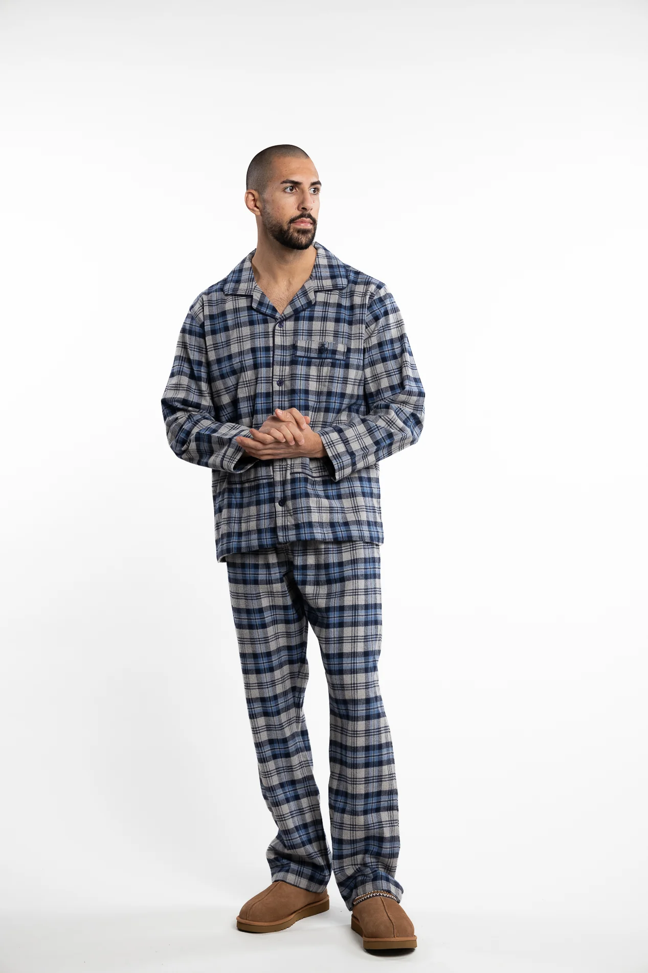 Checkered Flannel Pyjama Blue - Image 5