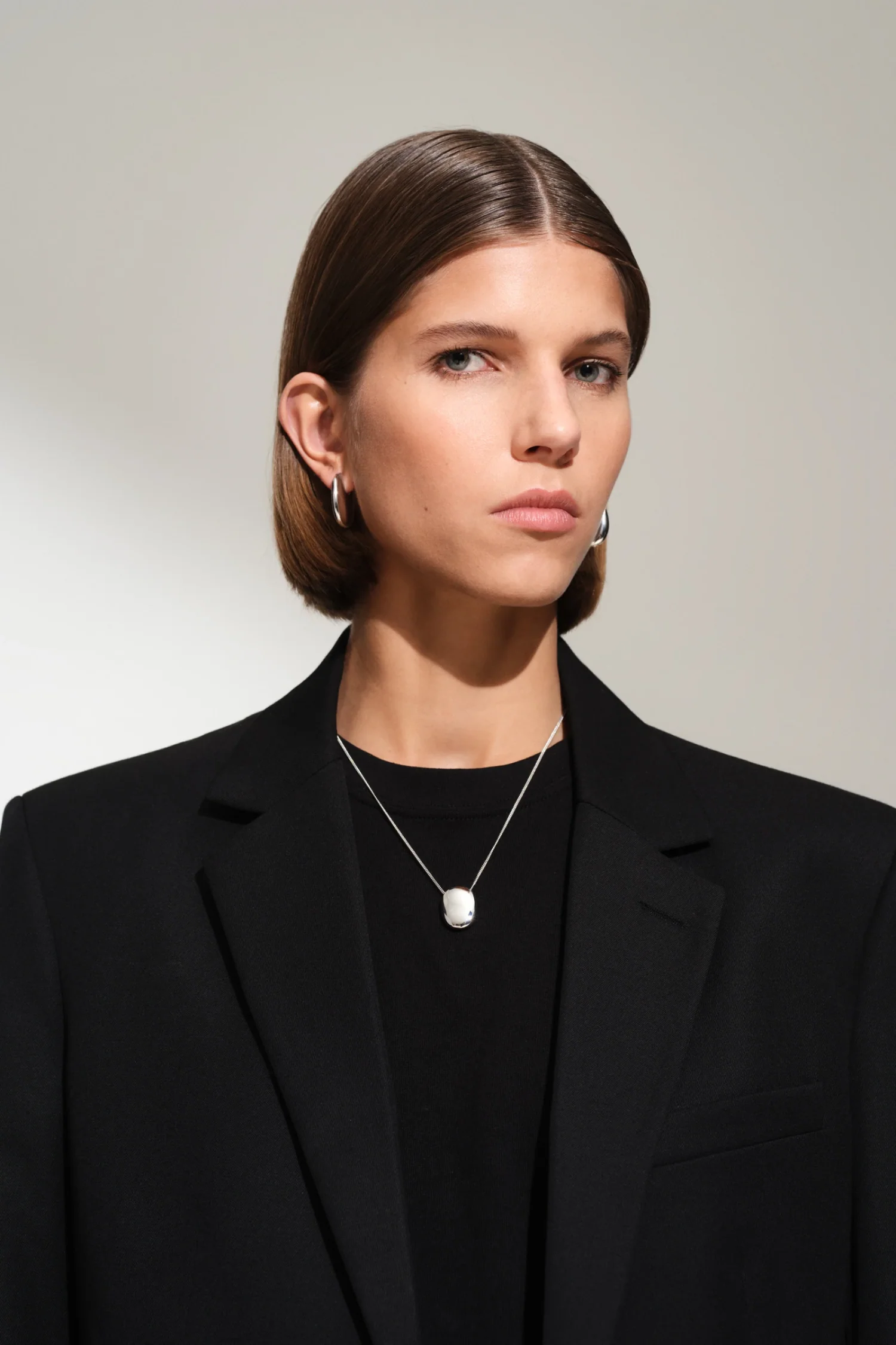Women's Pebble Pendant- Silver - Image 2