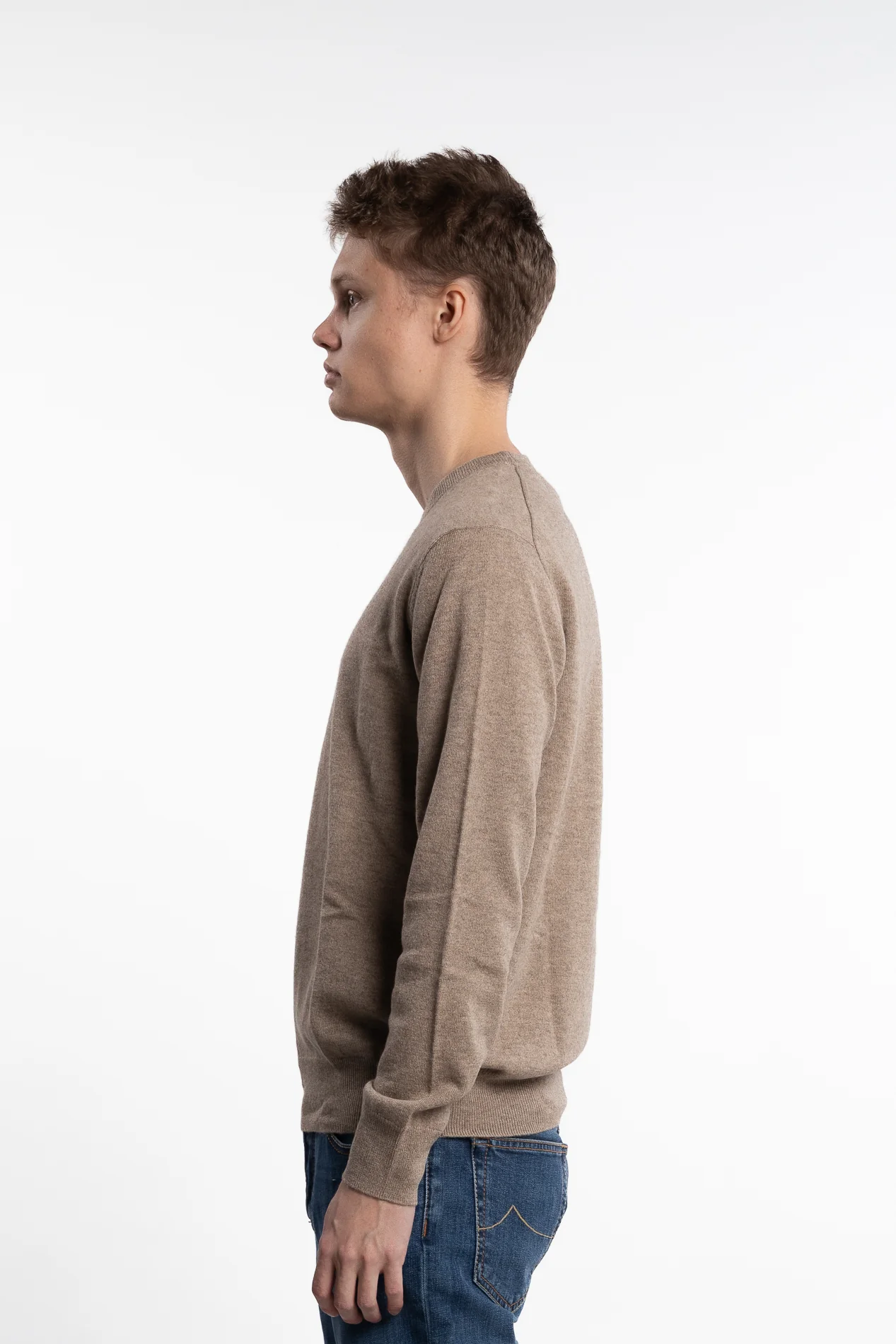 Knitted Cashmere Crewneck Naturale - Image 2