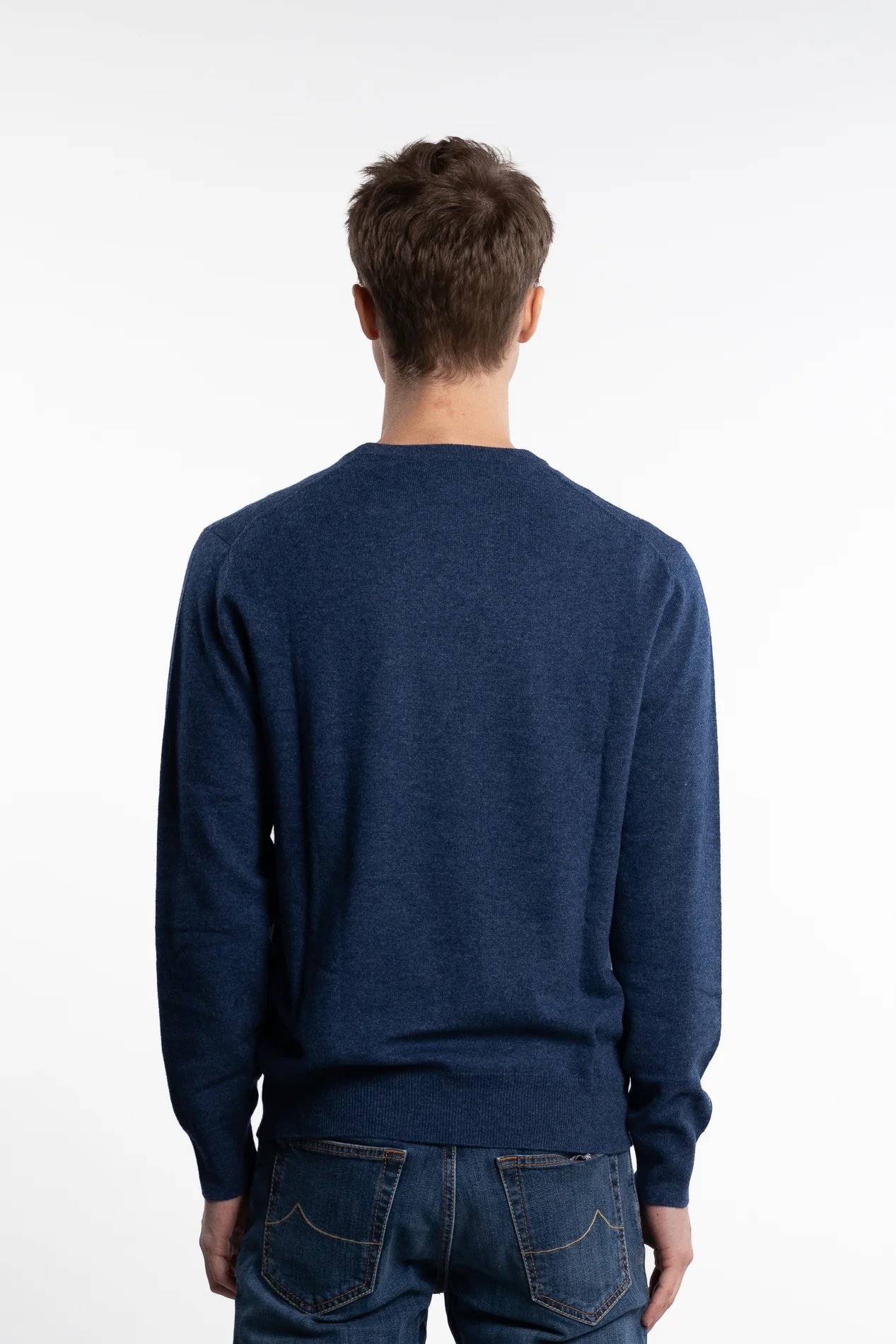Knitted Cashmere Crewneck Indaco - Image 3