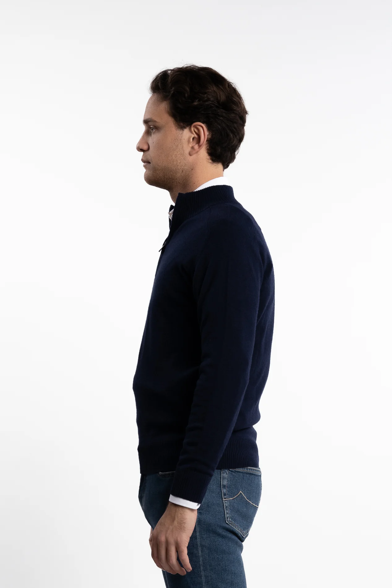 Cashmere Half-Zip Navy - Image 2