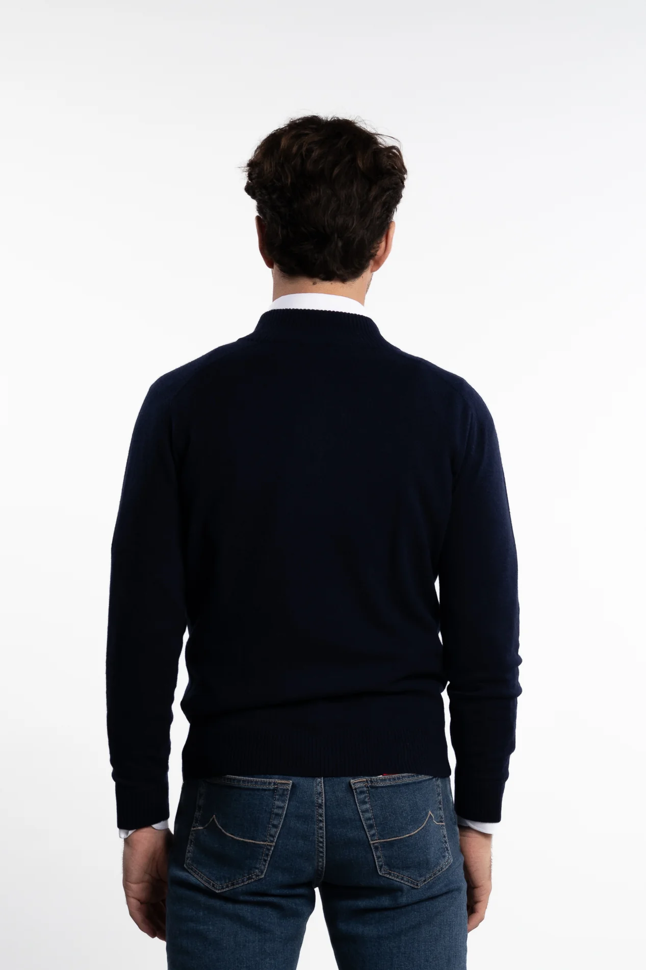 Cashmere Half-Zip Navy - Image 3