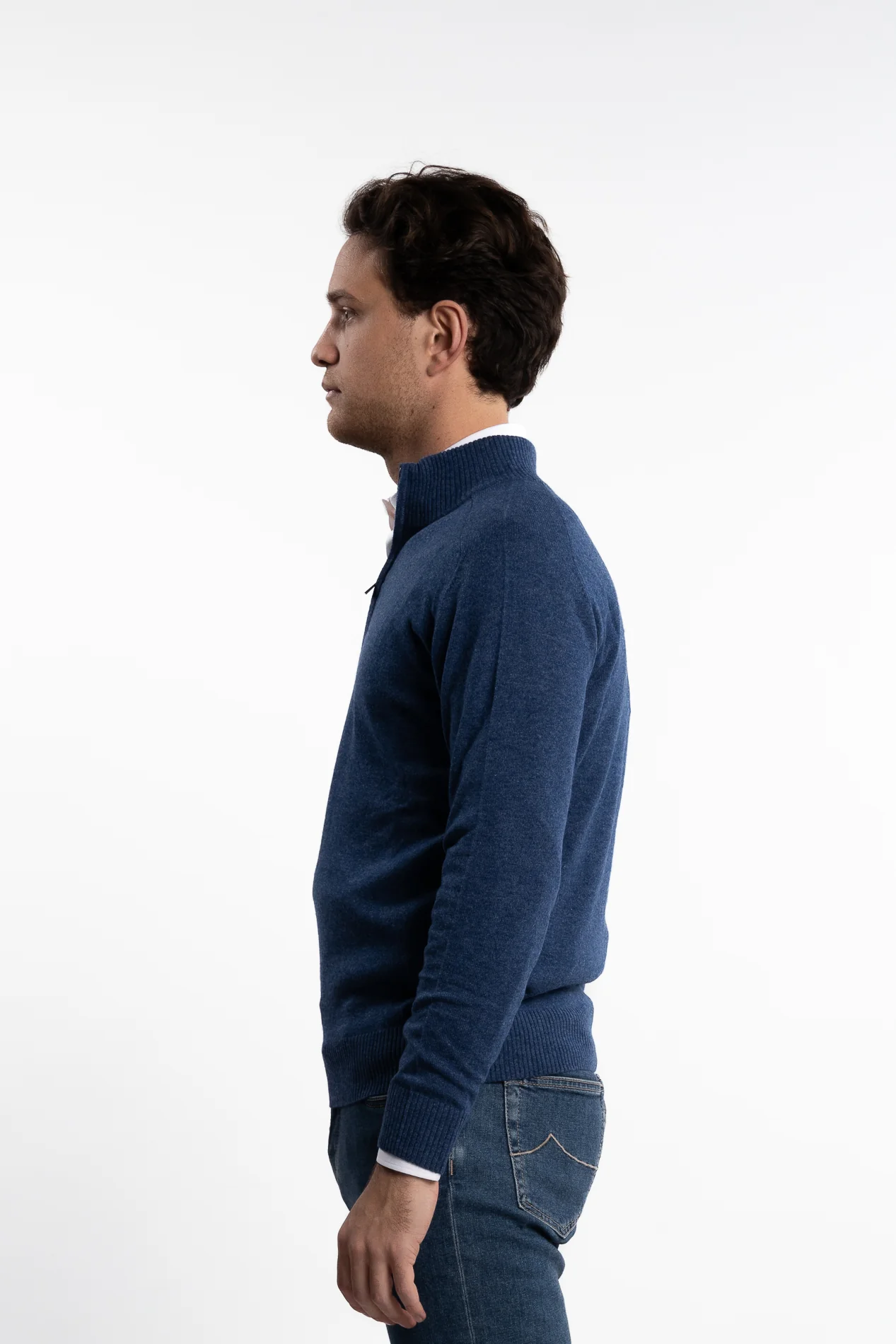 Cashmere Half-Zip Indaco - Image 2