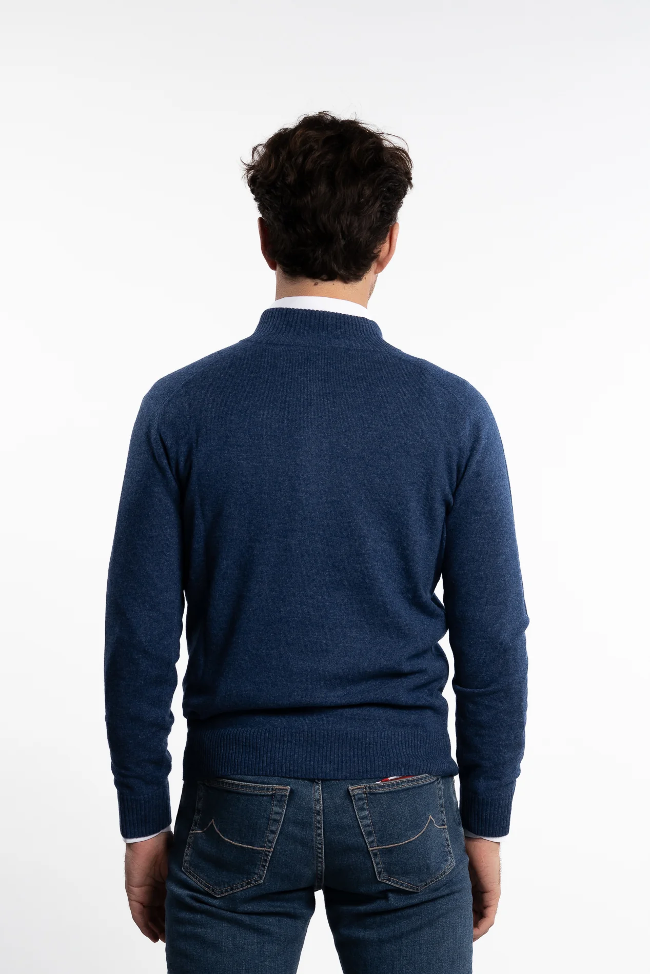 Cashmere Half-Zip Indaco - Image 3