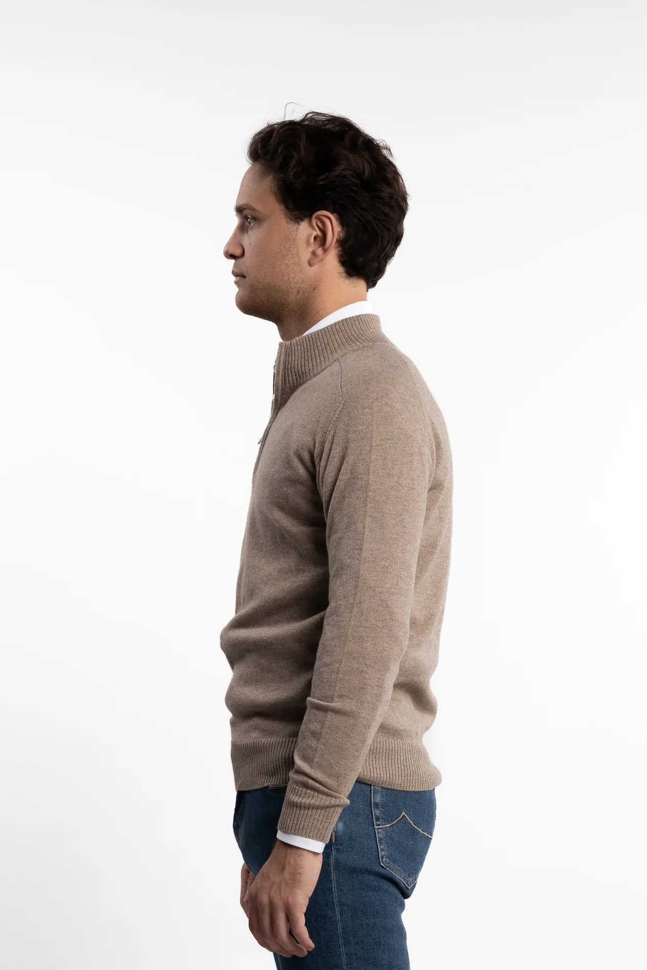 Cashmere Half-Zip Naturale - Image 2
