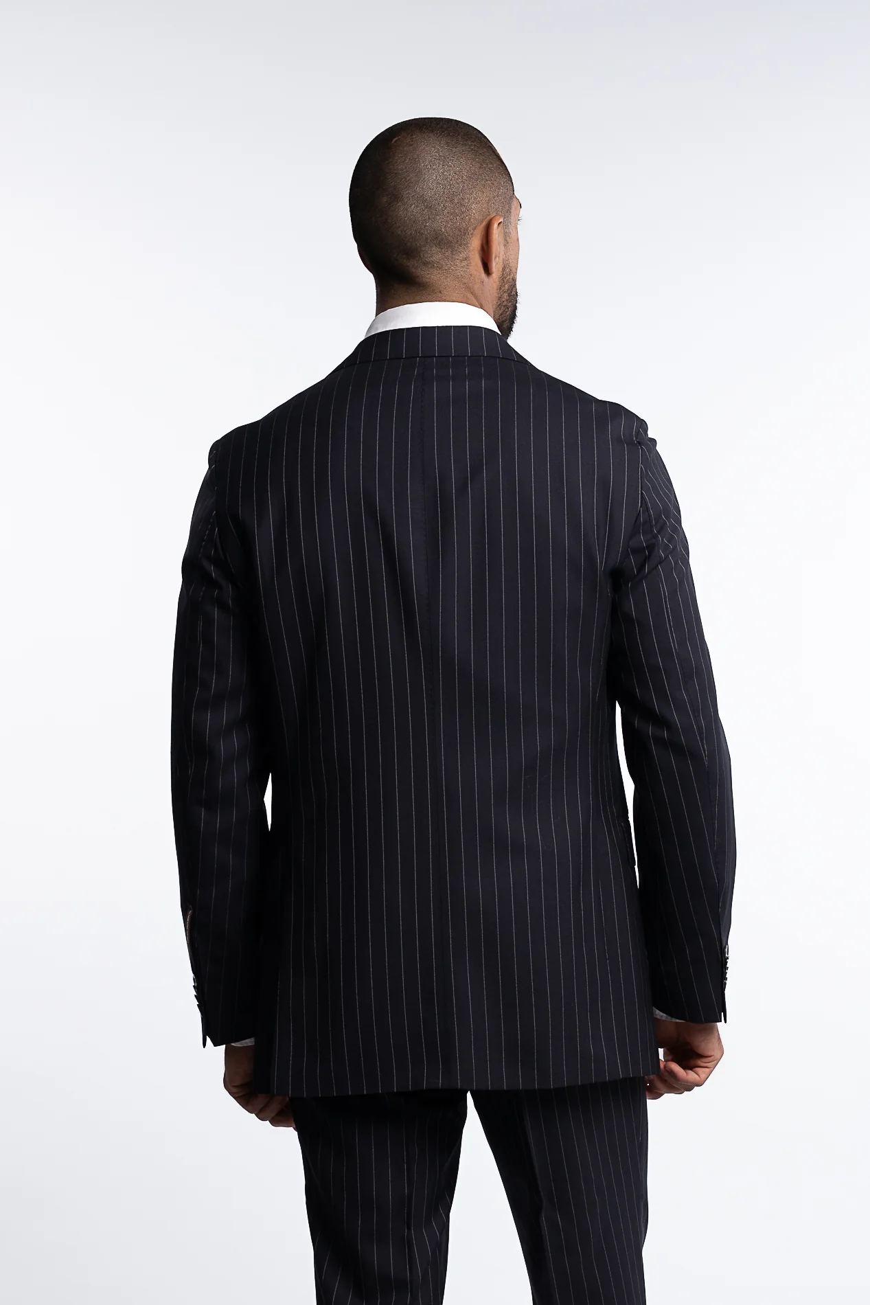 Faldo Regular Fit Wool Pinstripe Blazer Black - Image 3