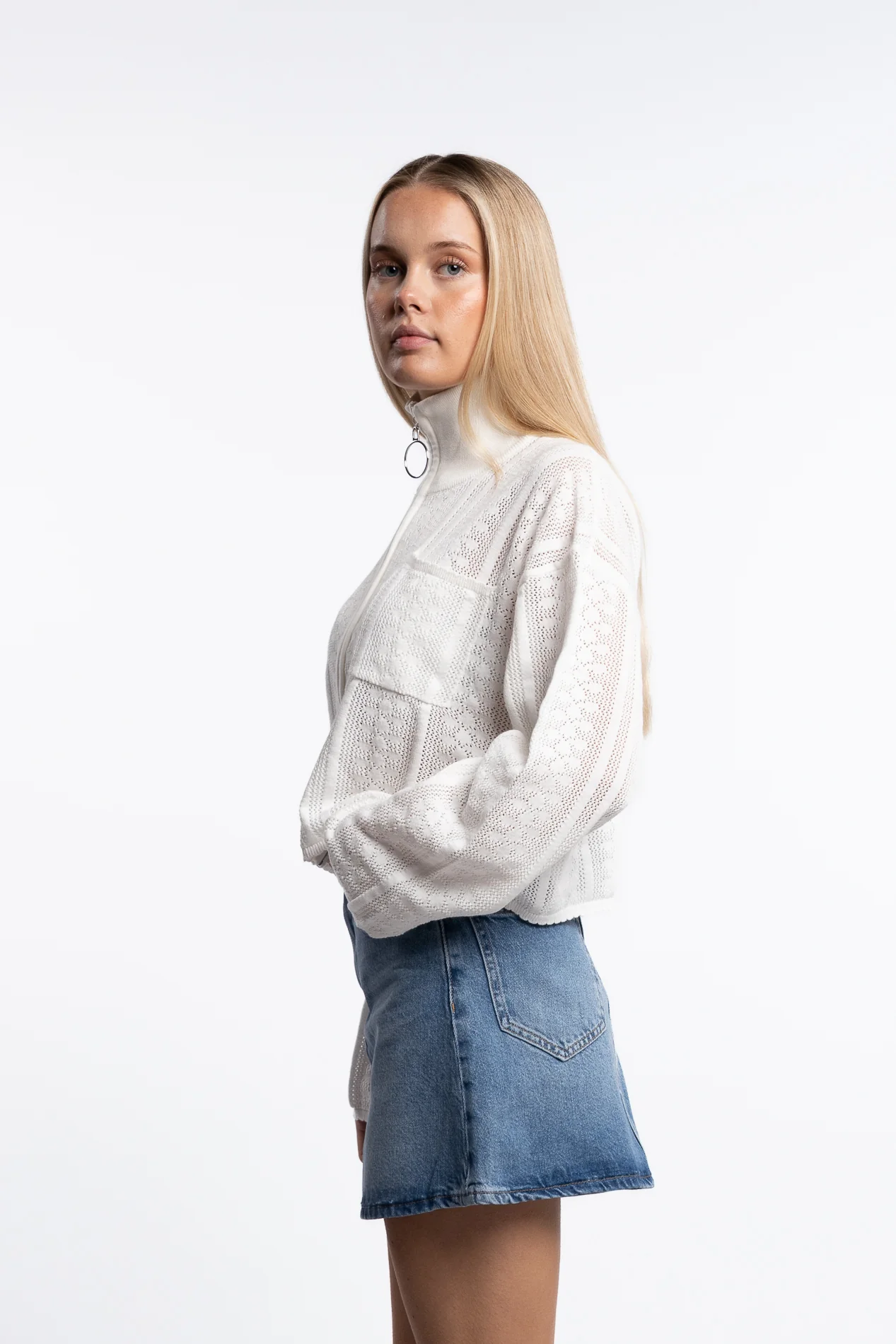 Tine Crochet Cardigan- White - Image 4