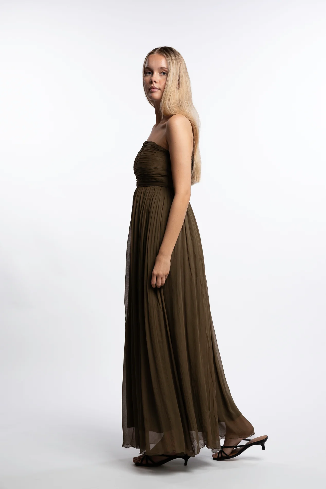 Amalfi Dress- Dark Olive - Image 4