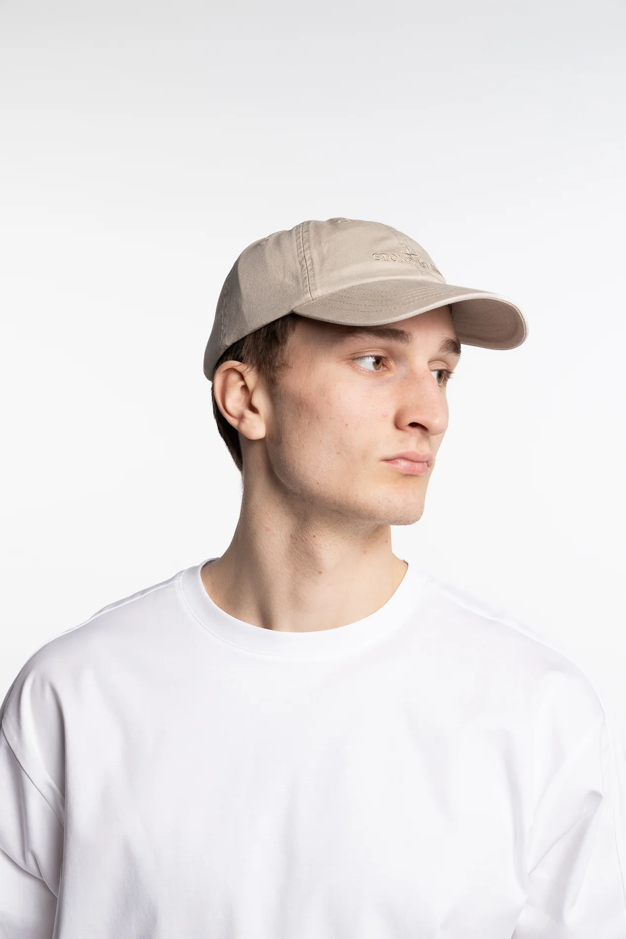 Baseball Cap With Compass Logo Beige - Image 3