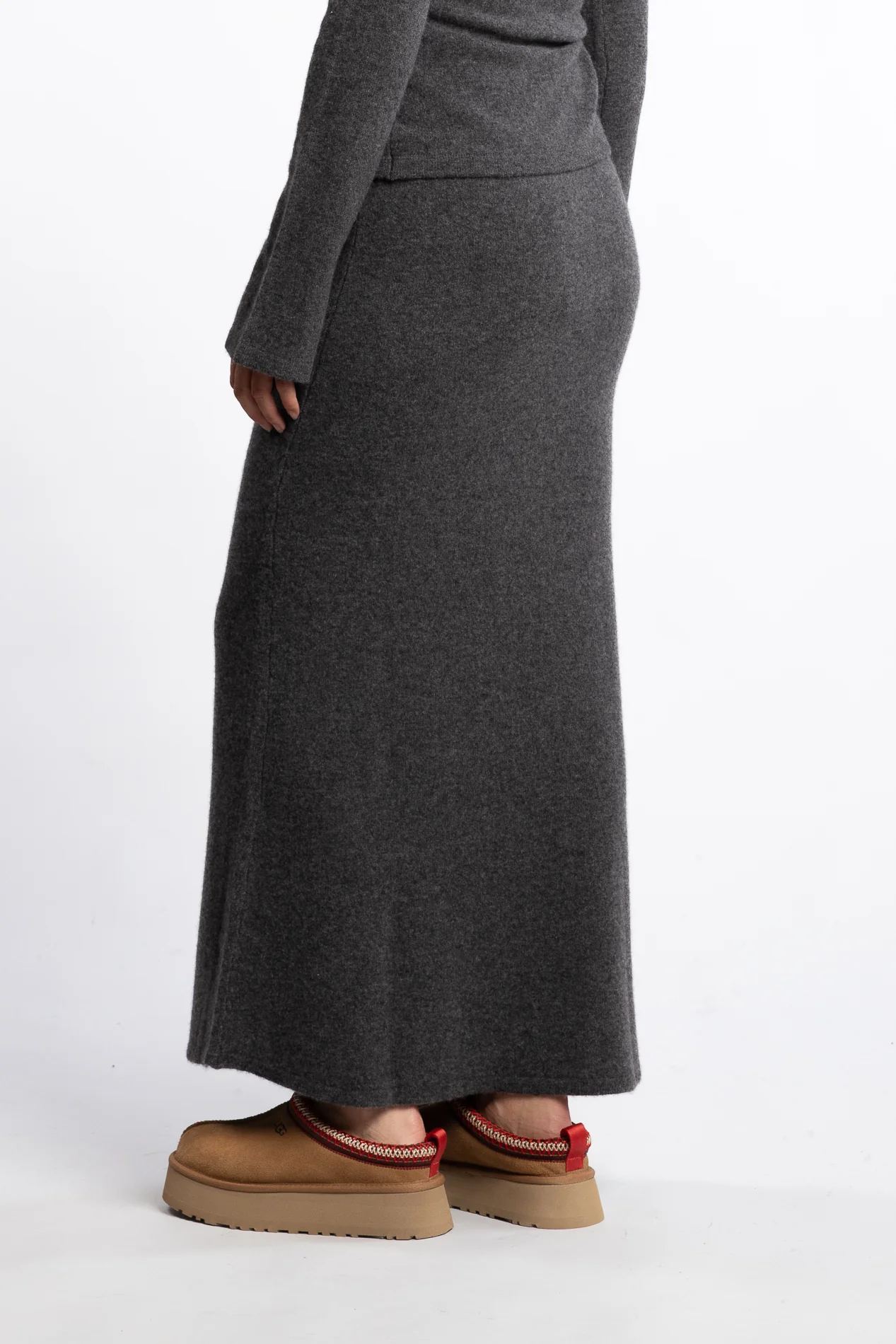 Jana Knit Skirt - Dark Grey Melange - Image 2