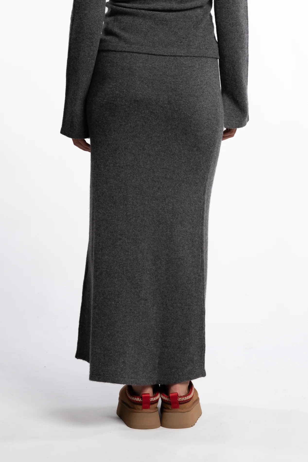 Jana Knit Skirt - Dark Grey Melange - Image 3