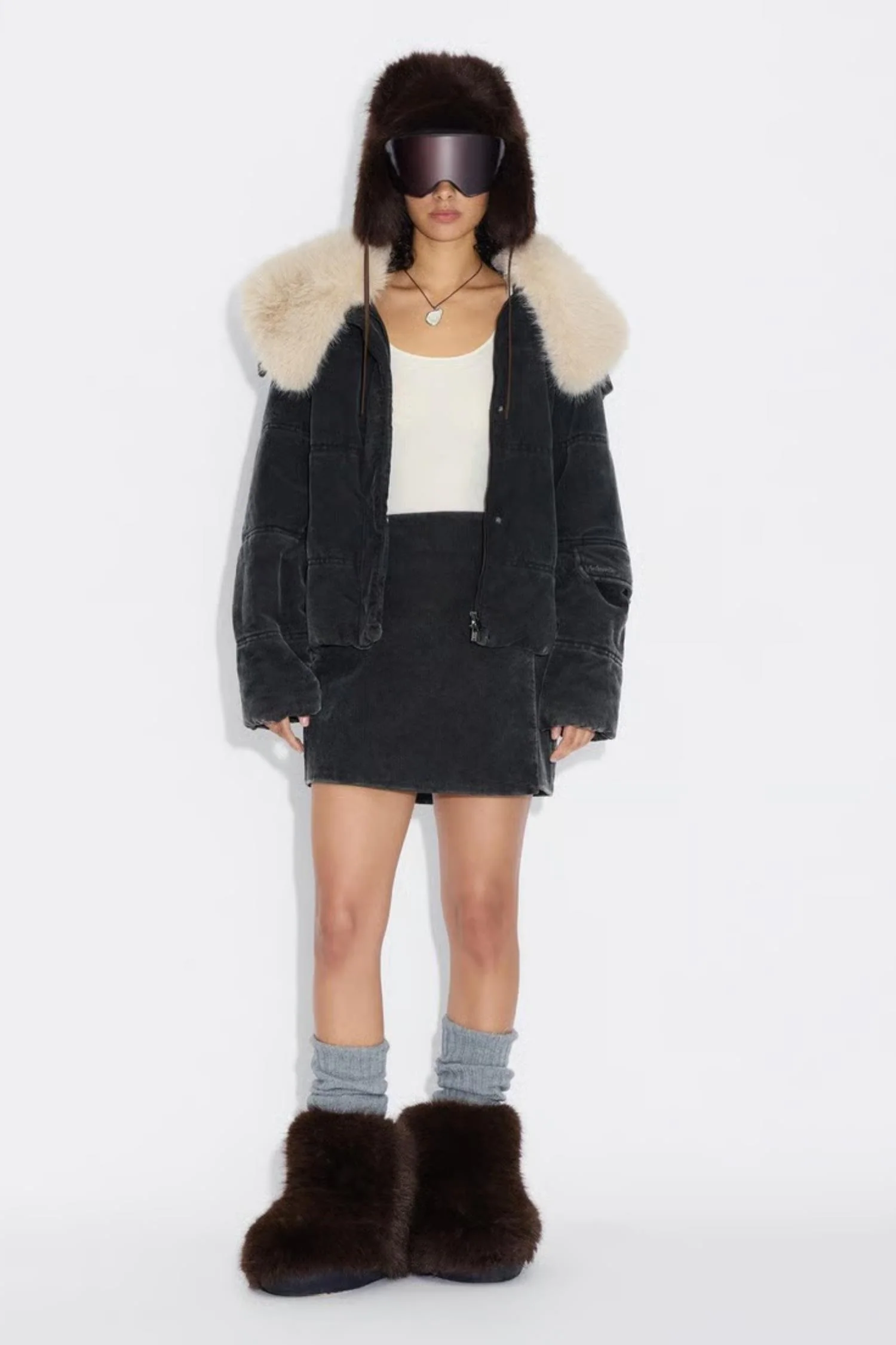 Furry Trapper Hat - Dk. Brown - Image 4