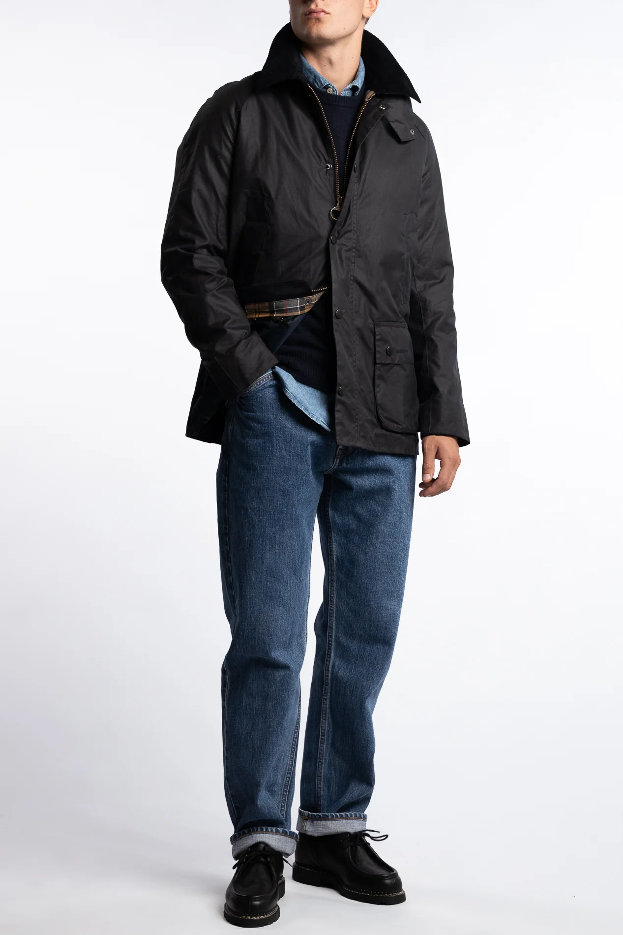 Ashby Wax Jacket Navy - Image 4