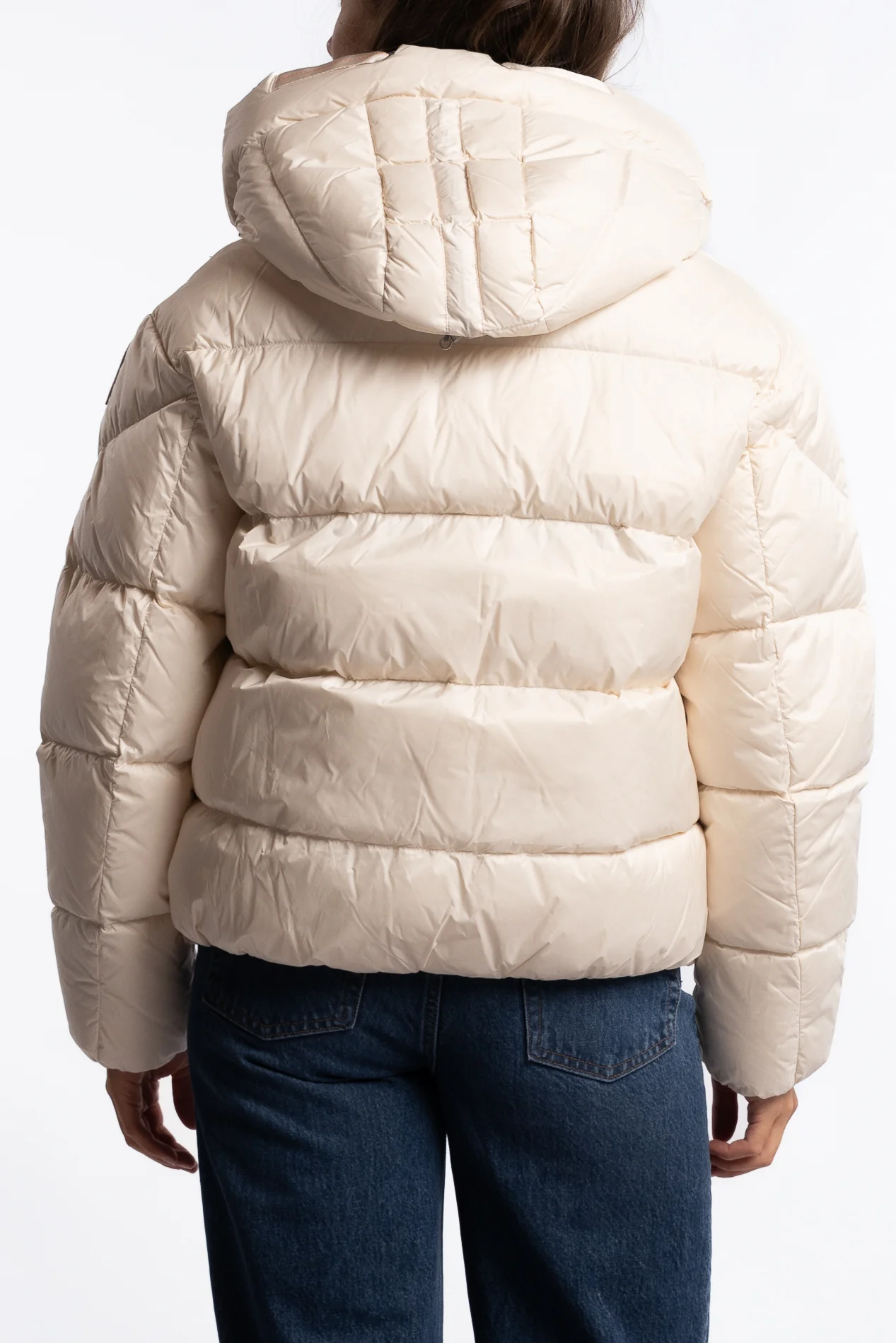 Tilly Hooded Down Jacket - Moonbeam - Image 3