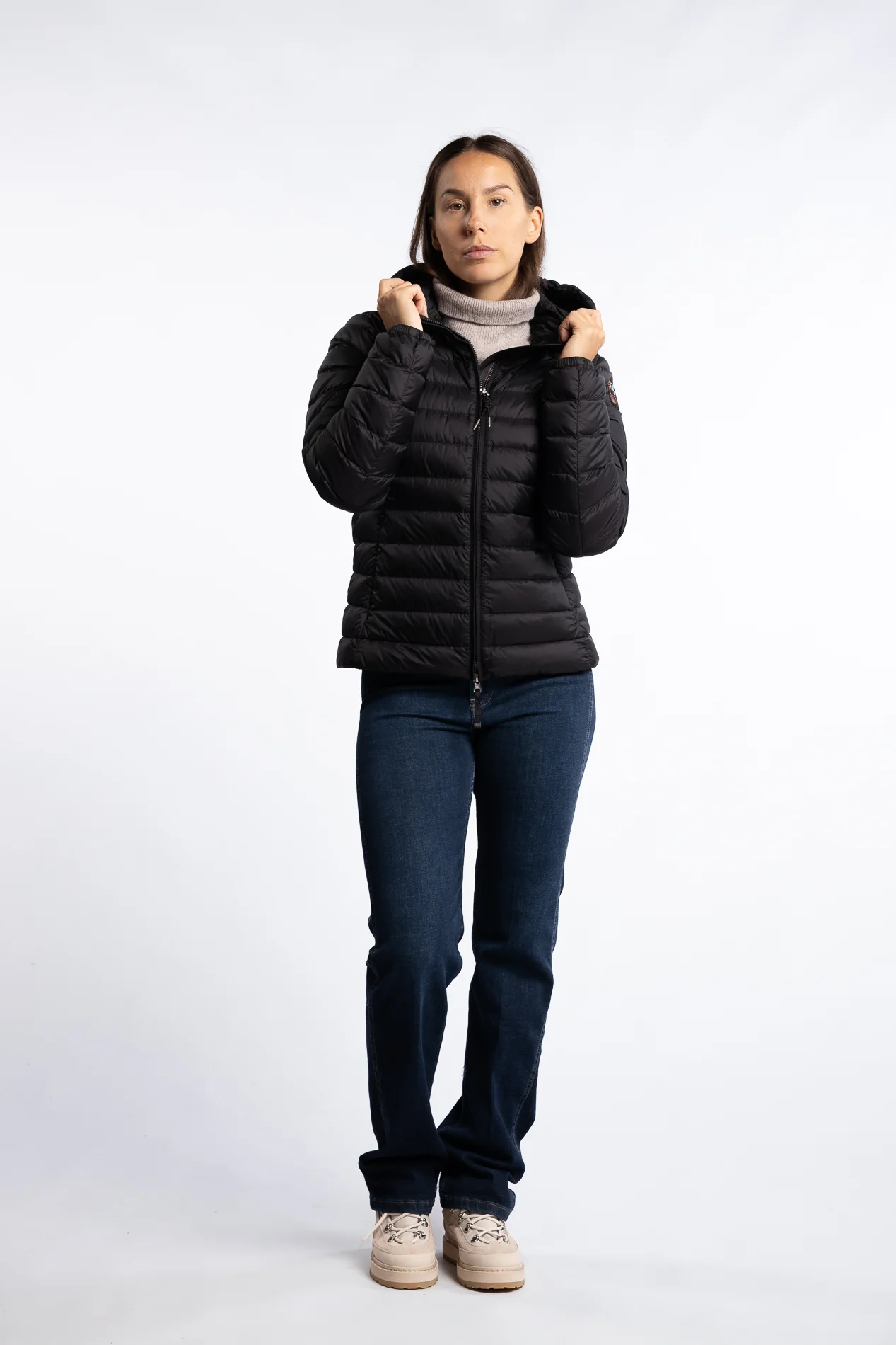 Genie Hooded Down Jacket - Black - Image 4