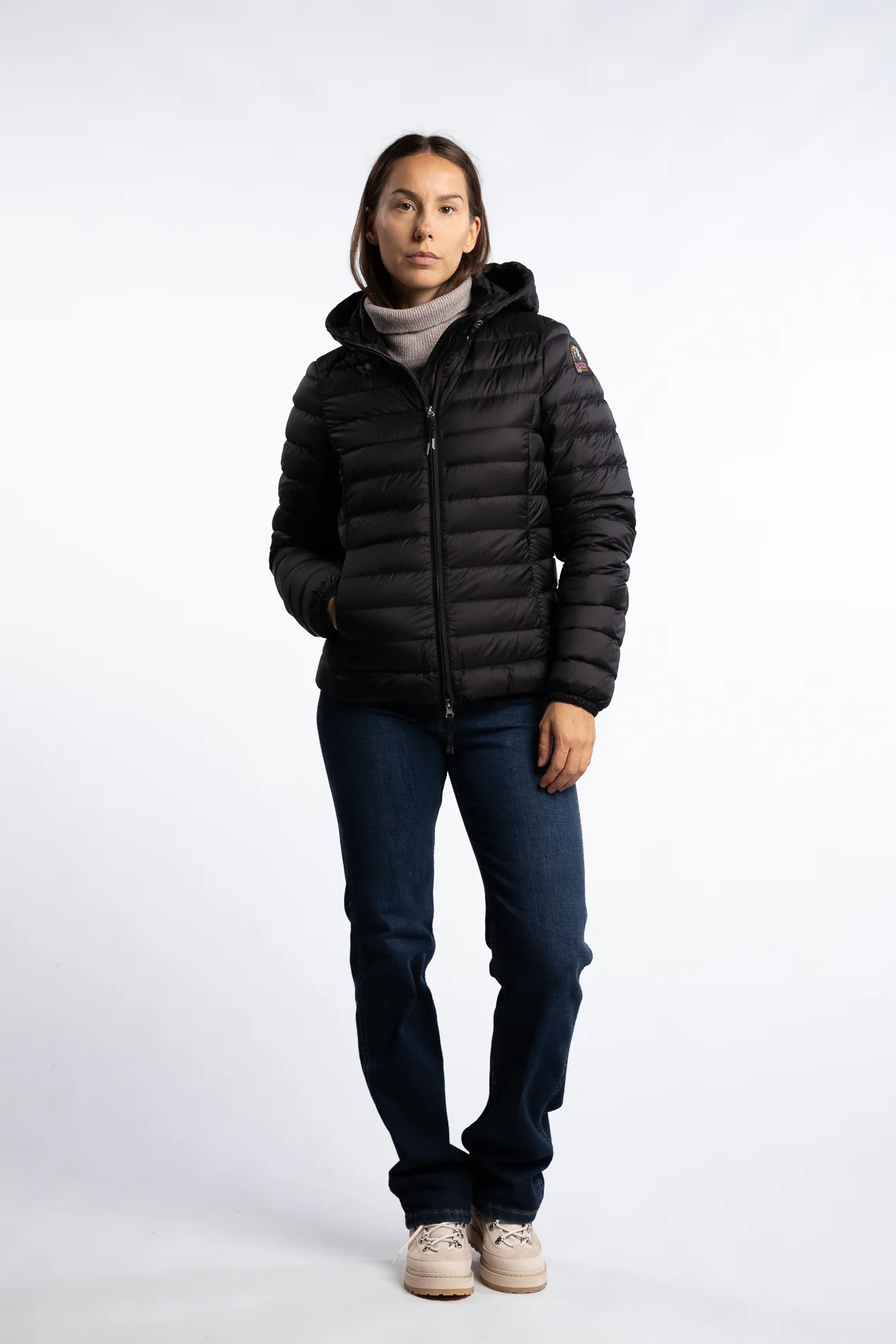 Genie Hooded Down Jacket - Black - Image 5