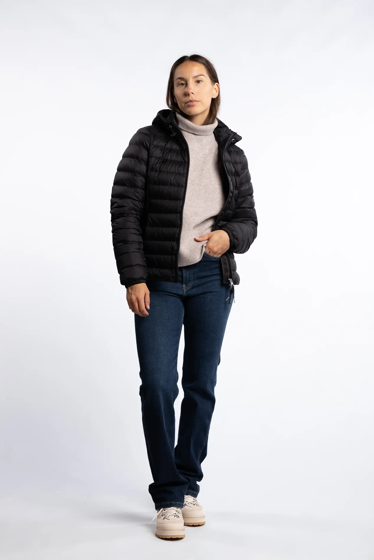 Genie Hooded Down Jacket - Black - Image 6