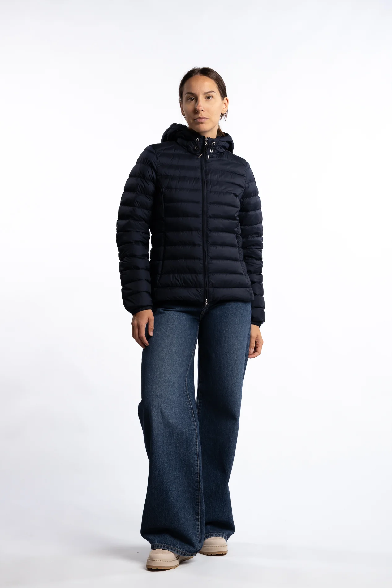 Genie Hooded Down Jacket- Blue Navy - Image 4