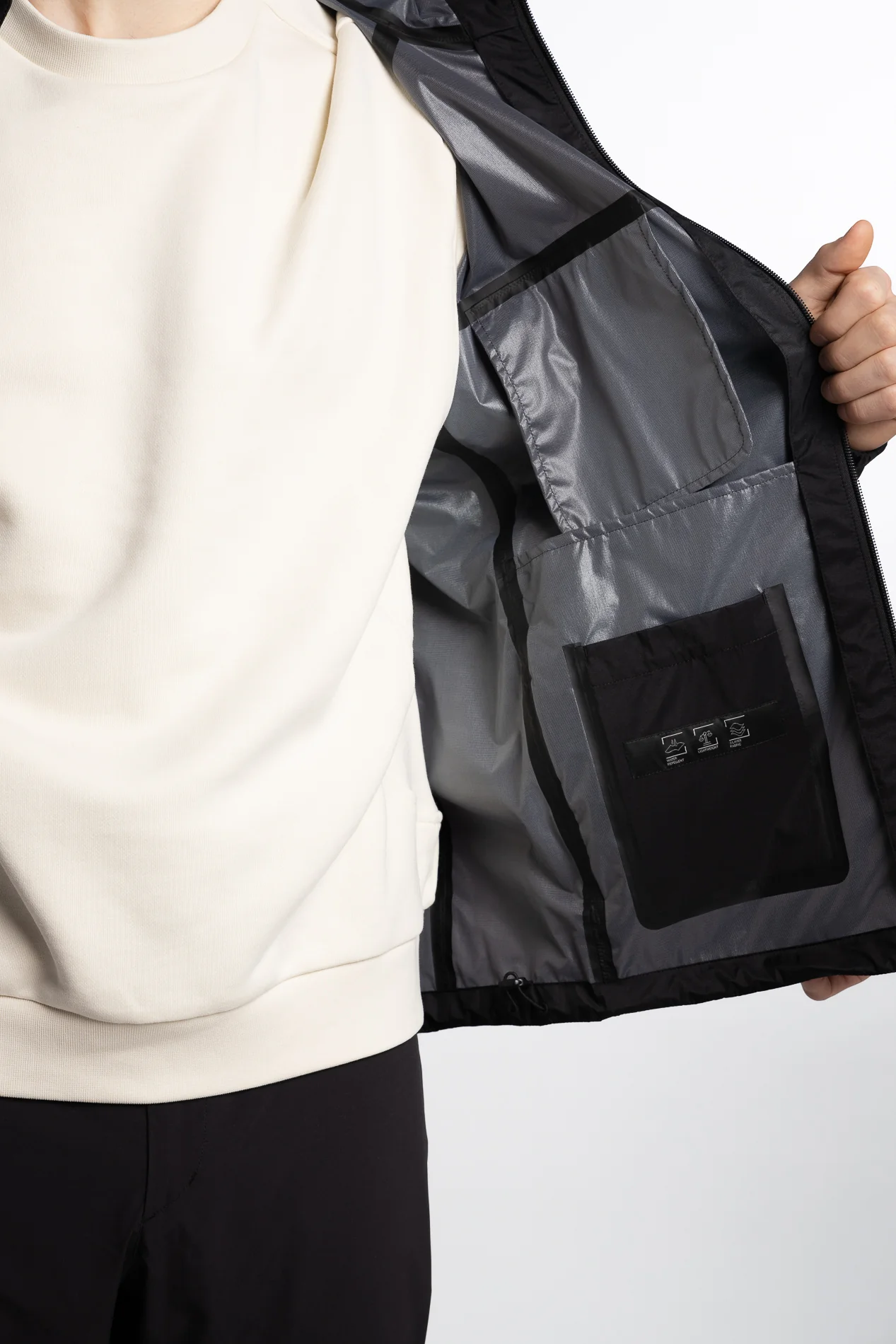 3L Translucent Ripstop Laminar Jacket Black - Image 4