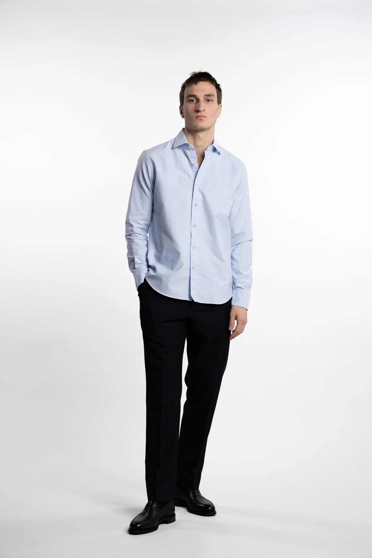 Cotton Oxford Shirt Light Blue - Image 5