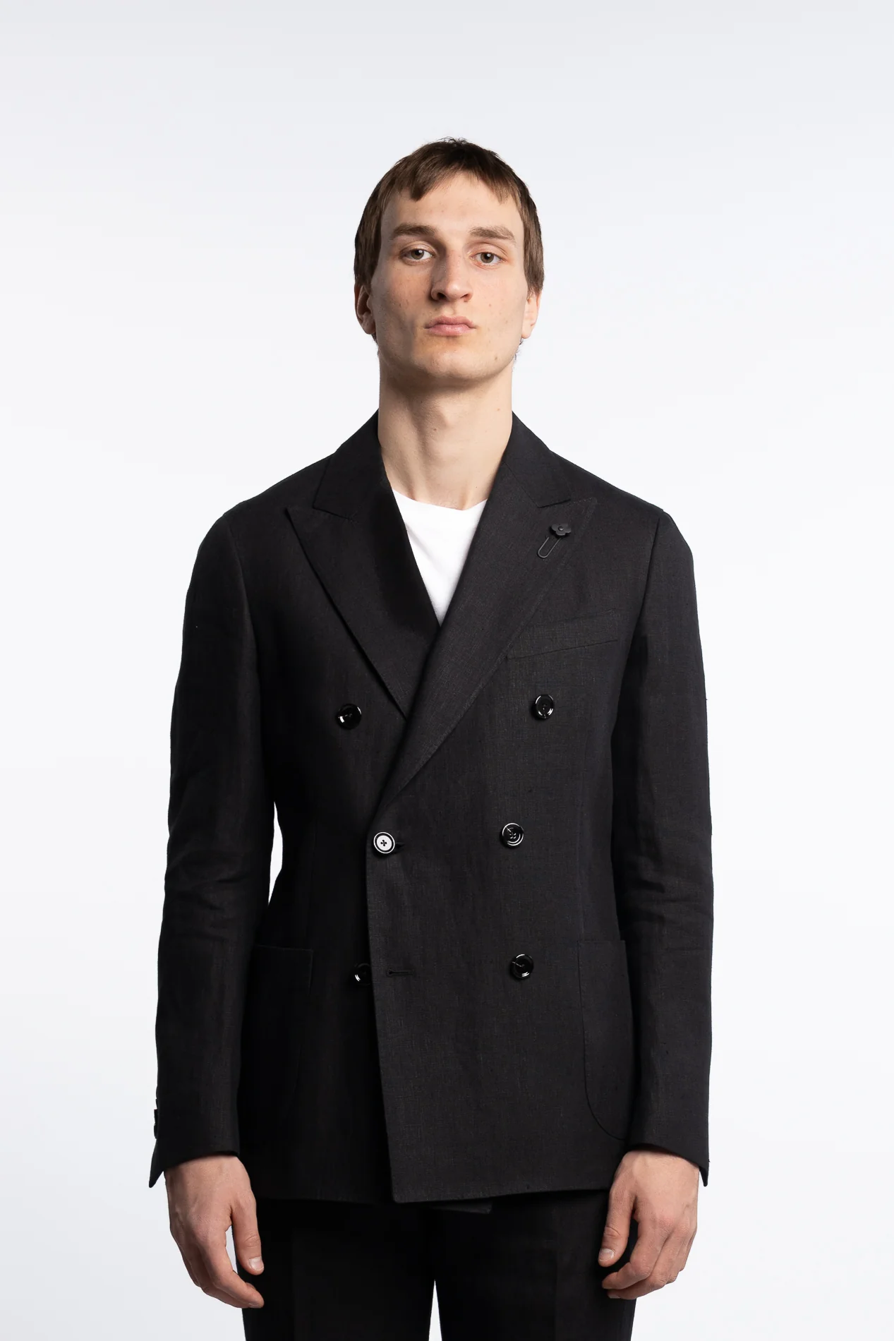 Irish Regular Fit Linen DB Blazer Black - Image 3