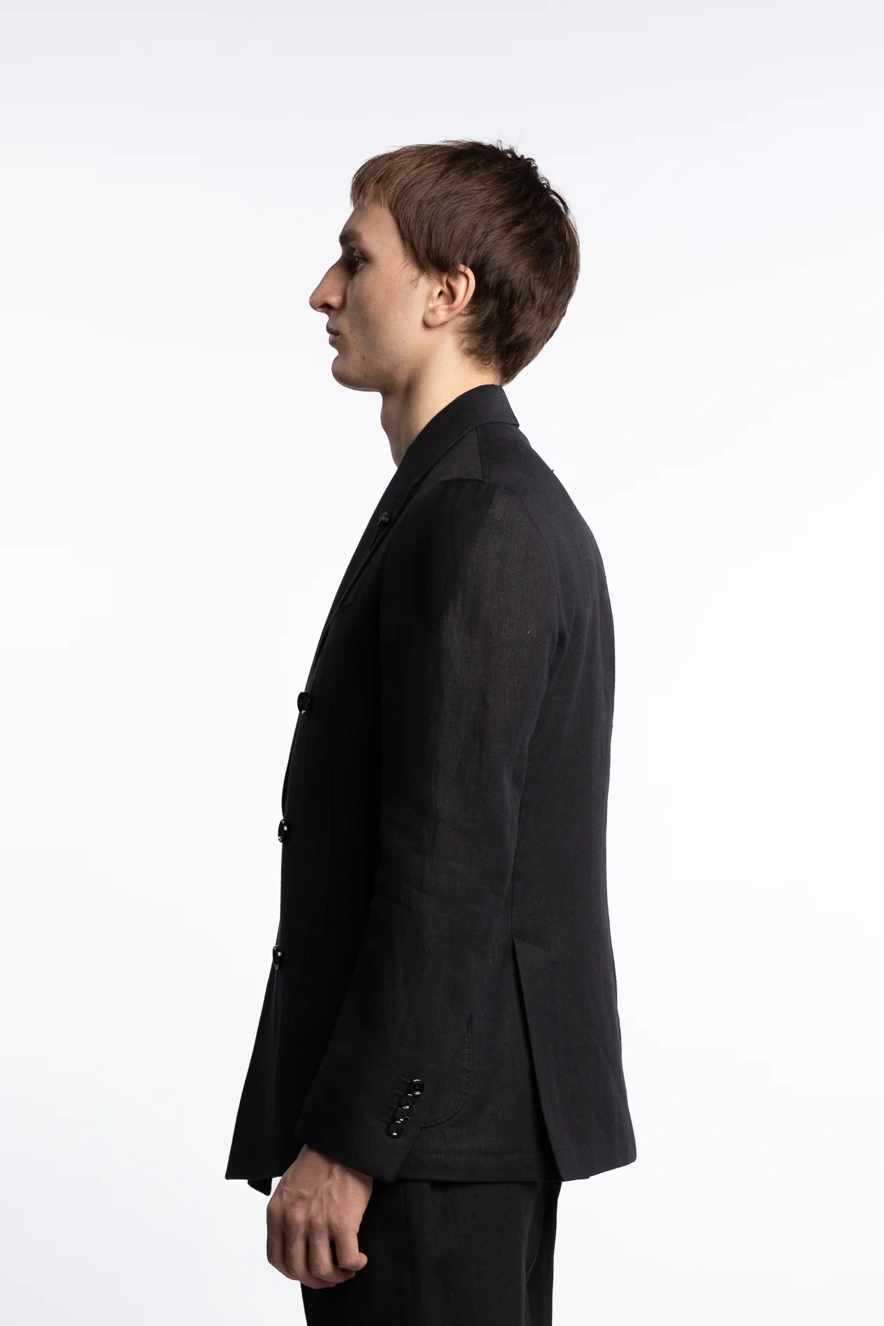 Irish Regular Fit Linen DB Blazer Black - Image 4