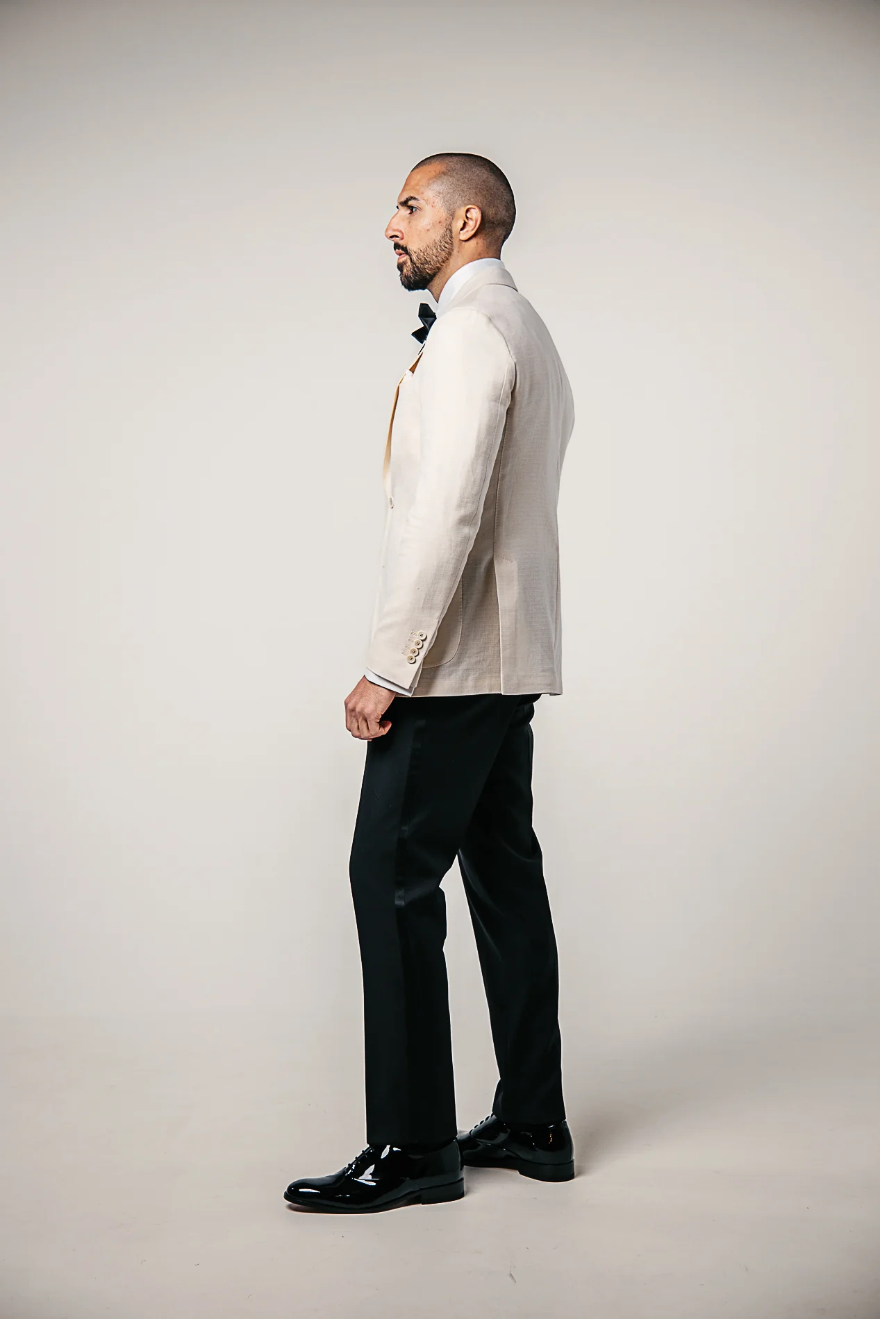 Cotton/Linen Regular Fit Jacket Off White - Image 3
