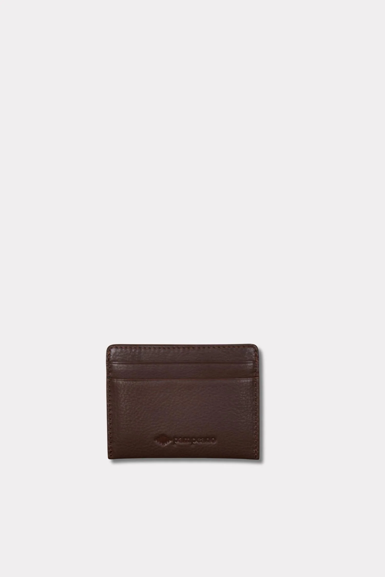 Rombo Card Slip - Brown Leather With Cream Stitching - Image 2