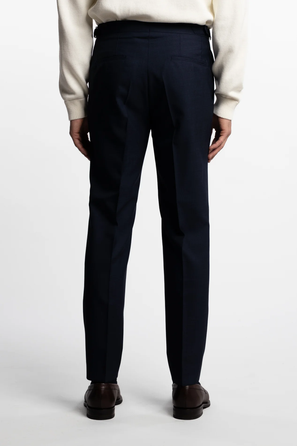 Prato Pleated Wool Trouser Navy - Image 4