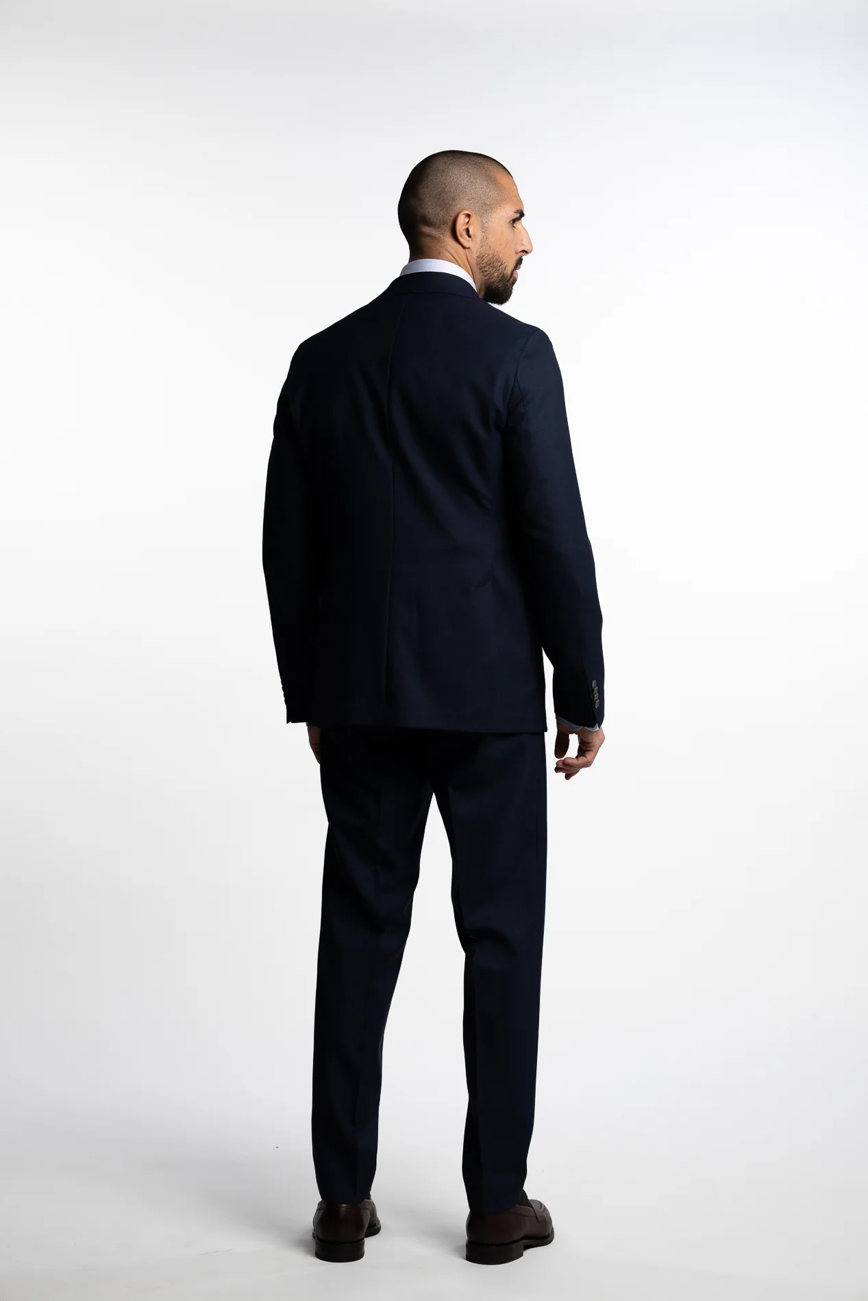 Sienna Slim Fit Wool Suit Navy Check - Image 3