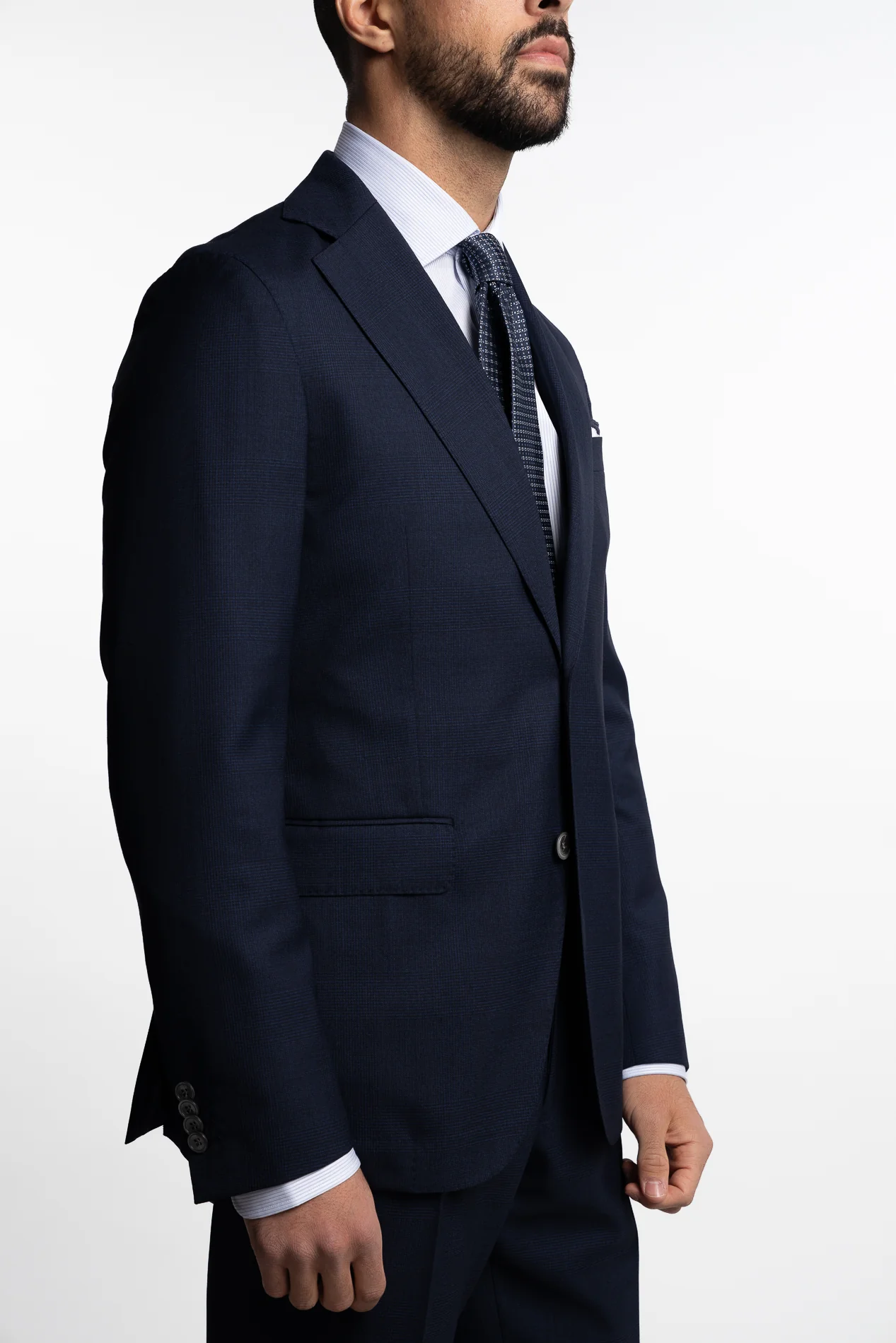 Sienna Slim Fit Wool Suit Navy Check - Image 4
