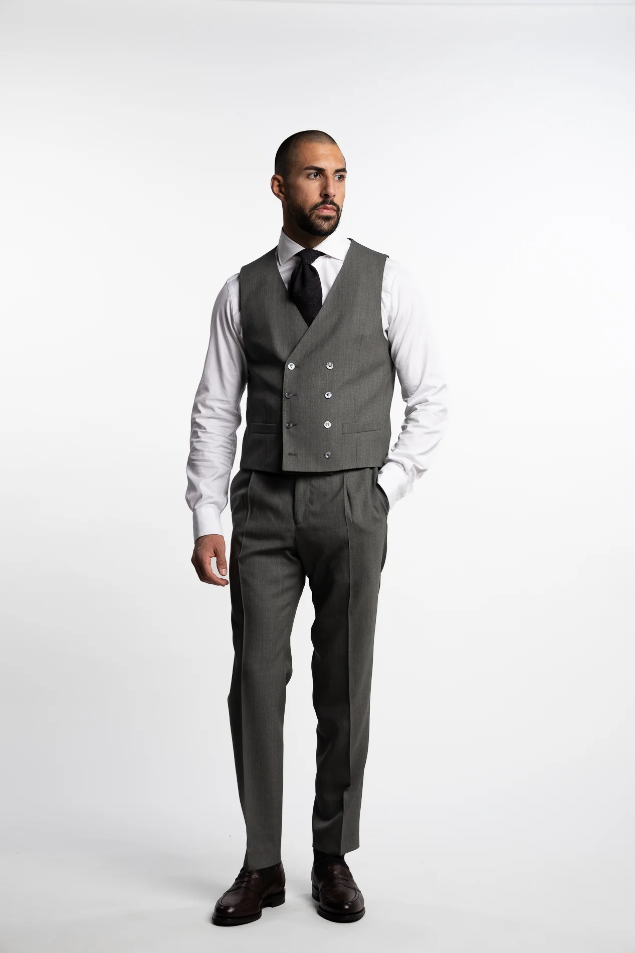 Veneto Slim Fit Wool Vest Mint Green - Image 4