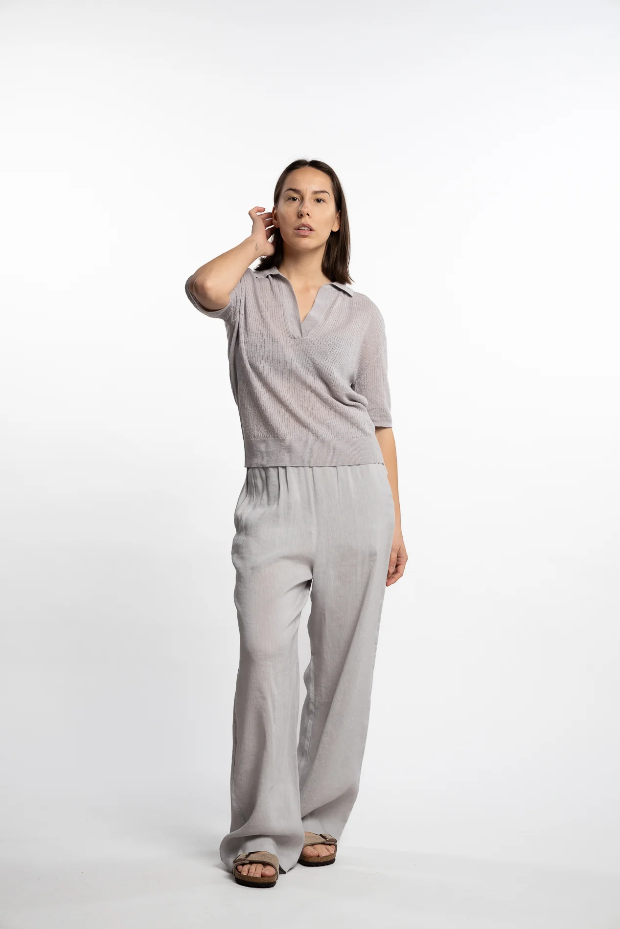Trousers Mariano Leize- Argento - Image 5