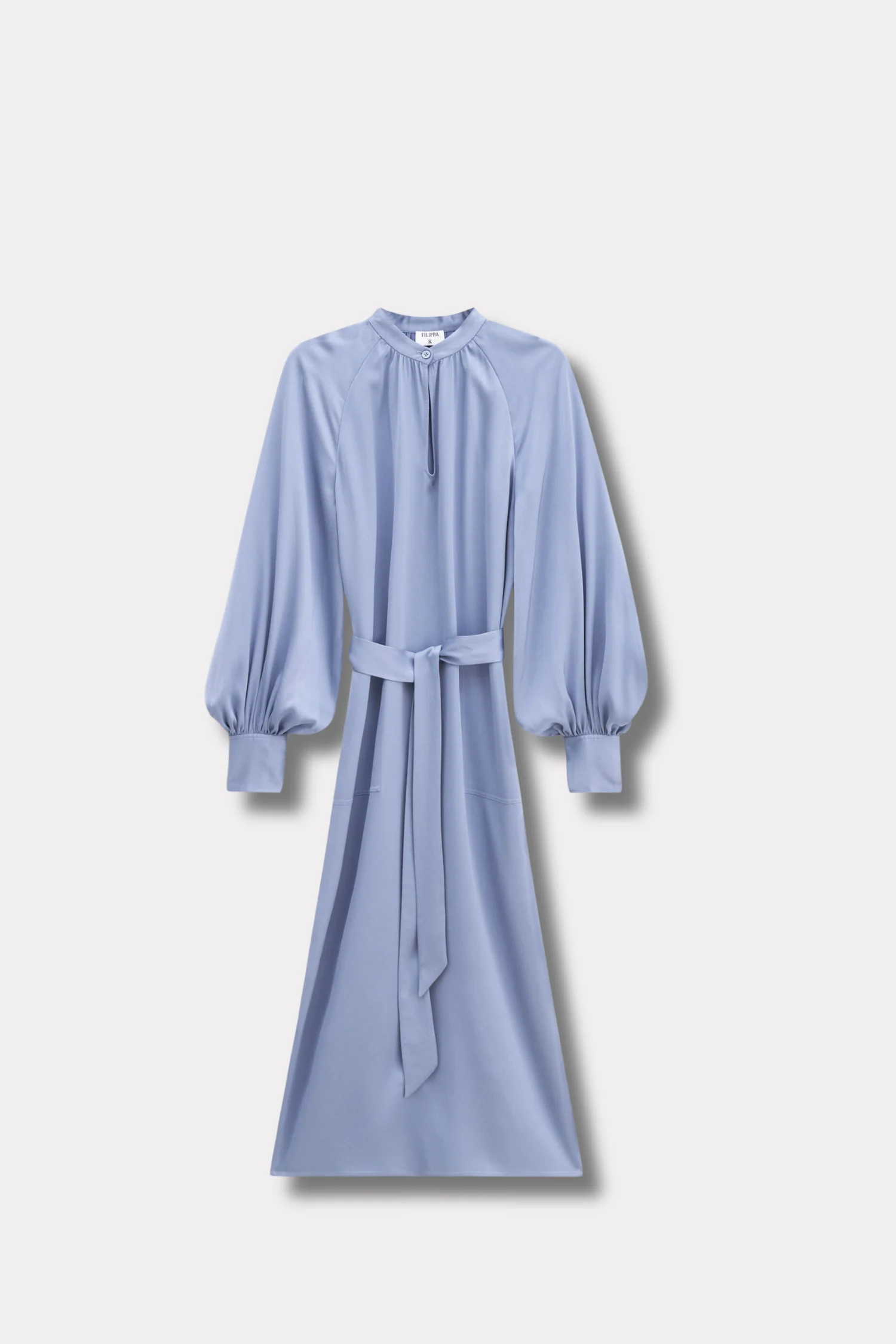 Belted Longsleeve Dress- Air Blue - Image 8