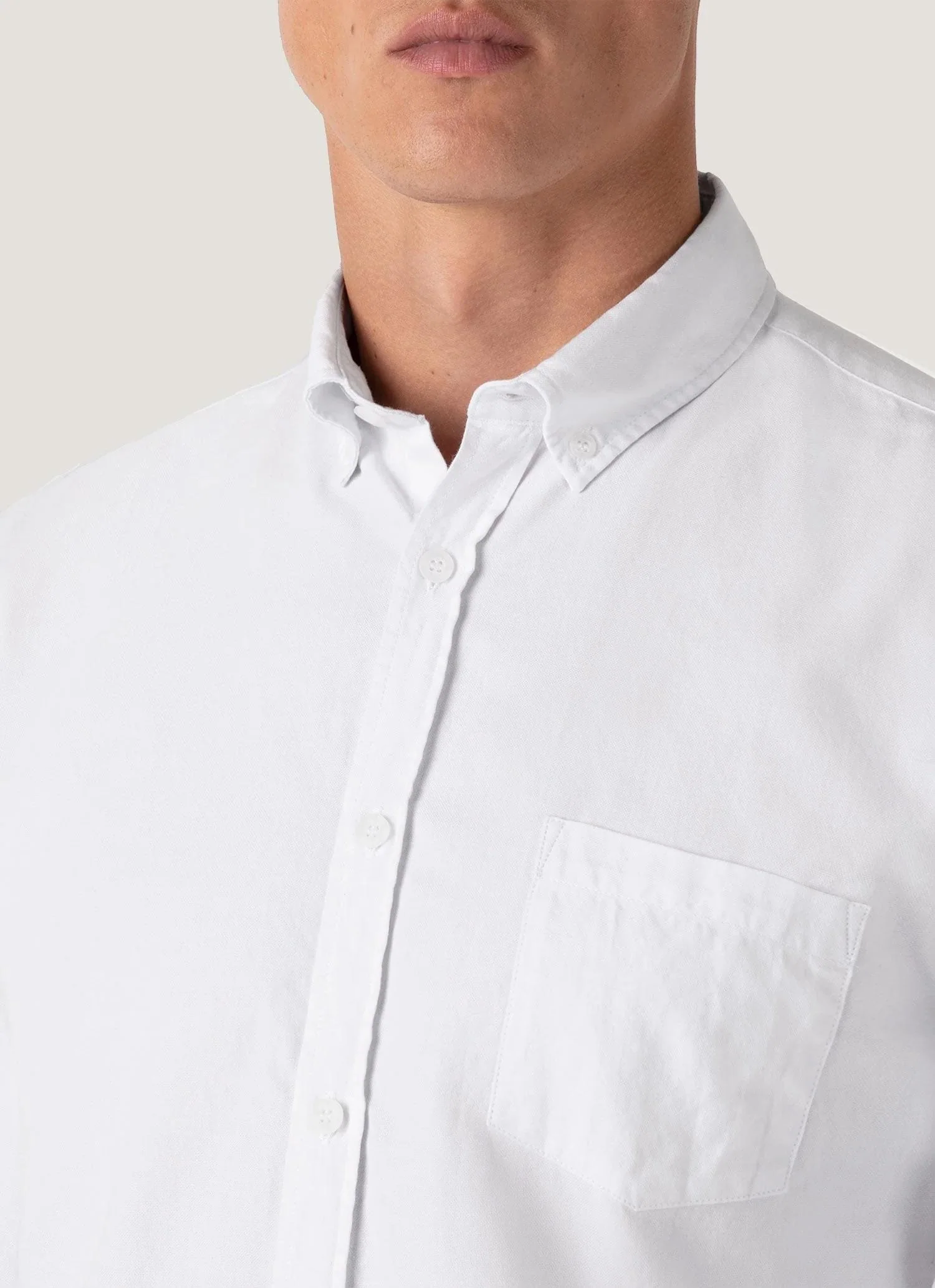 Button Down Oxford Shirt White - Image 5