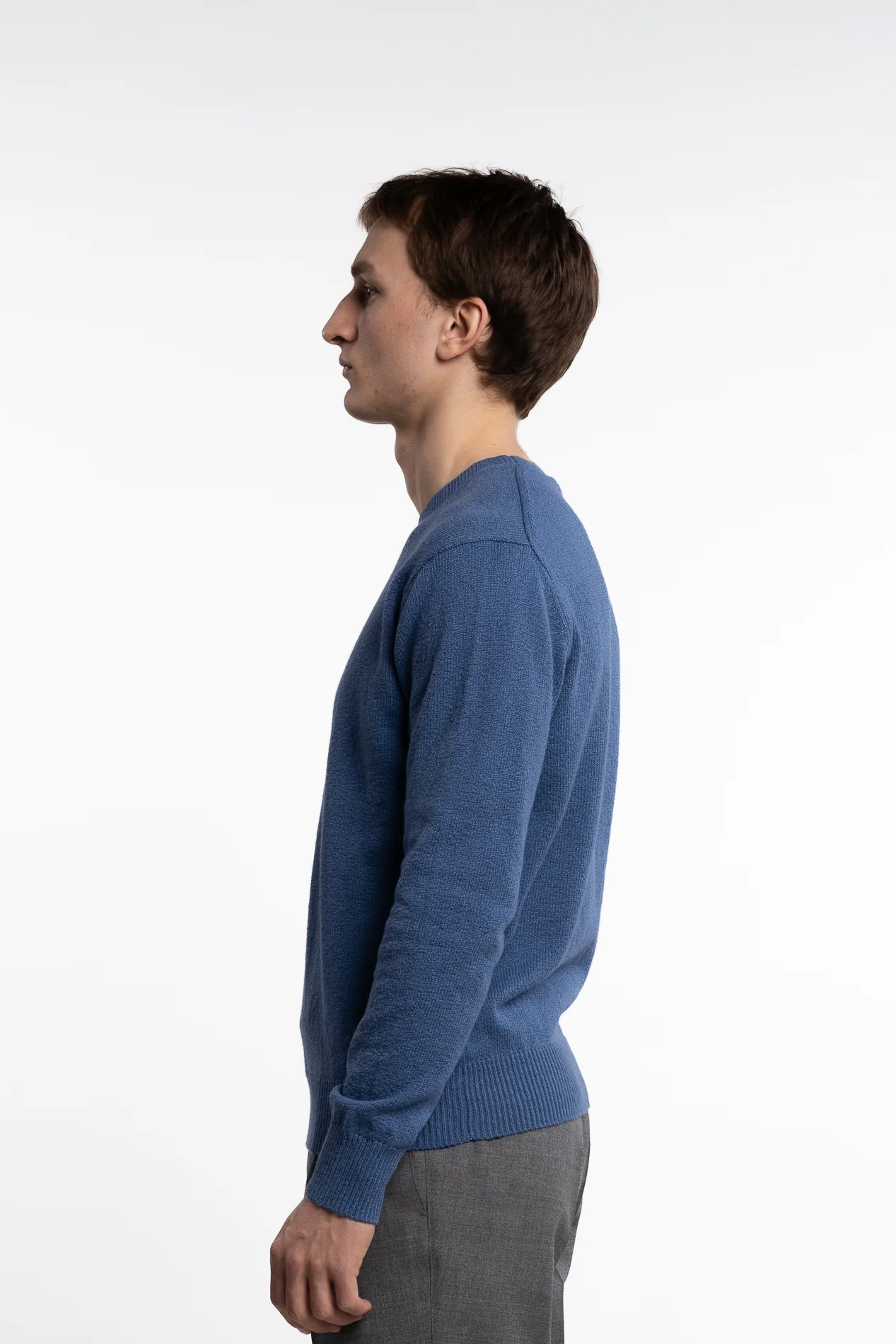 Knitted Cotton Round Neck Cobalto - Image 3