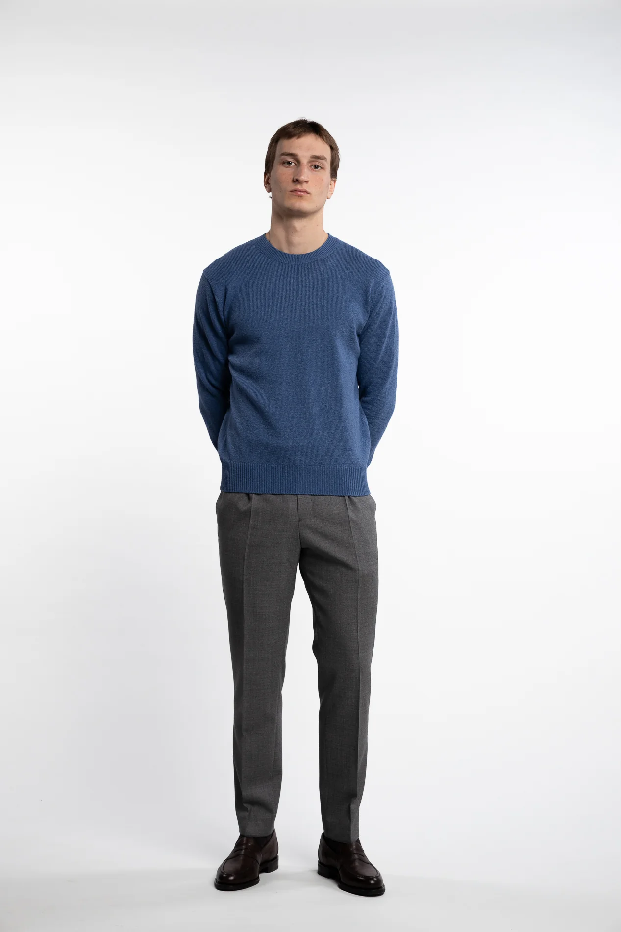 Knitted Cotton Round Neck Cobalto - Image 6