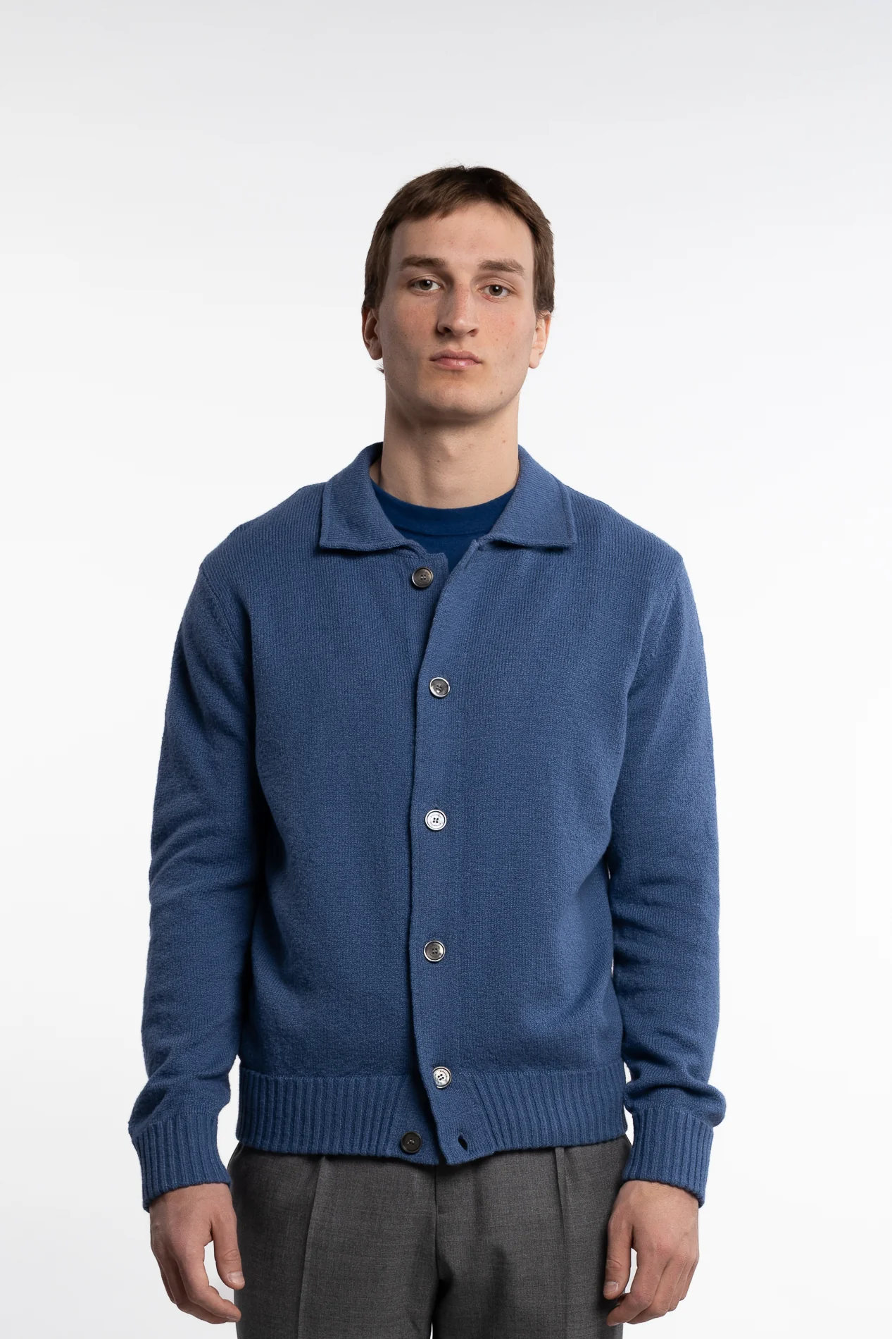 Knitted Cotton Cardigan Cobalto - Image 2