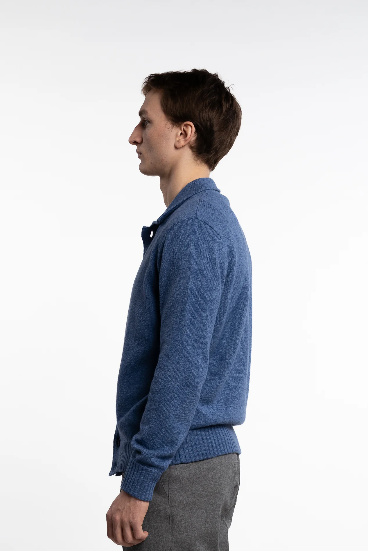 Knitted Cotton Cardigan Cobalto - Image 3