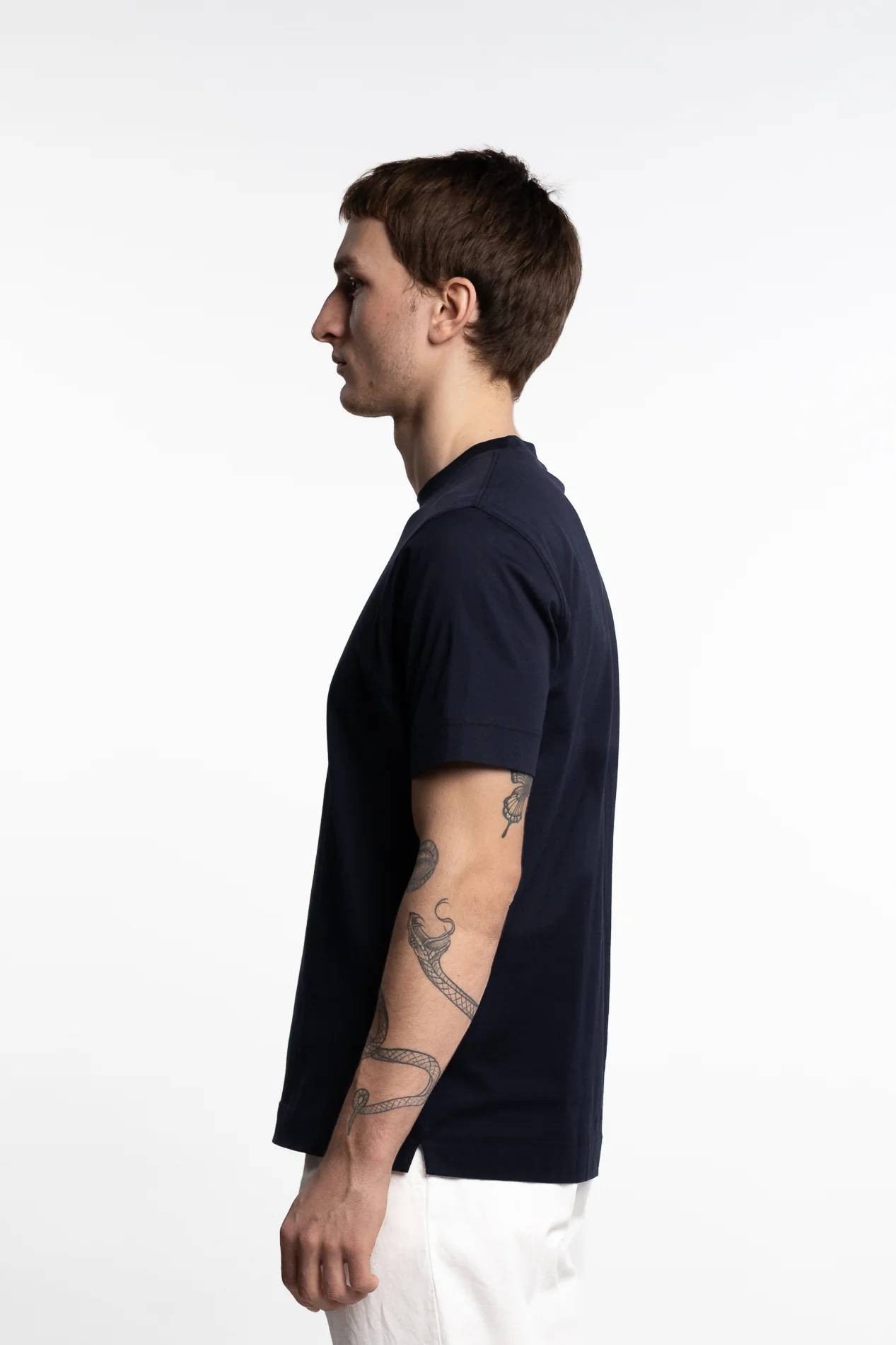 Filo Di Scozia Cotton T-Shirt Navy - Image 3