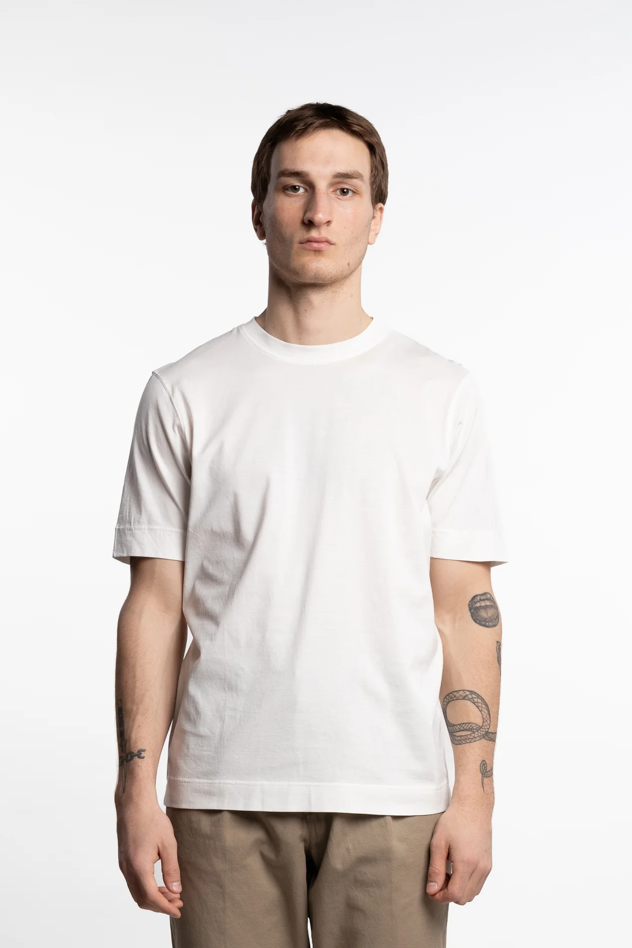 Filo Di Scozia Cotton T-Shirt Cream - Image 2