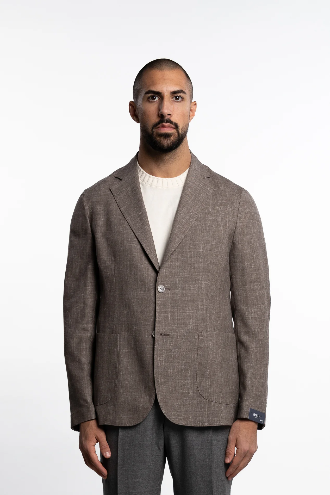 Wool/Silk/Linen Easywear Blazer Beige - Image 2
