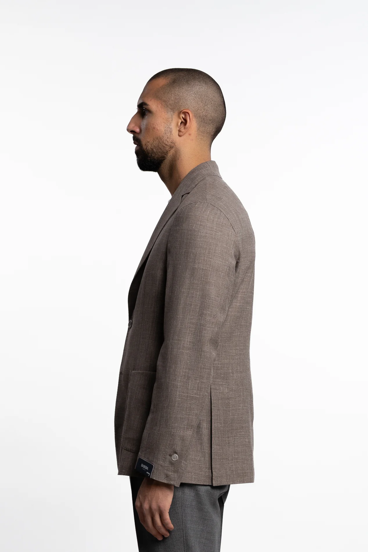 Wool/Silk/Linen Easywear Blazer Beige - Image 3