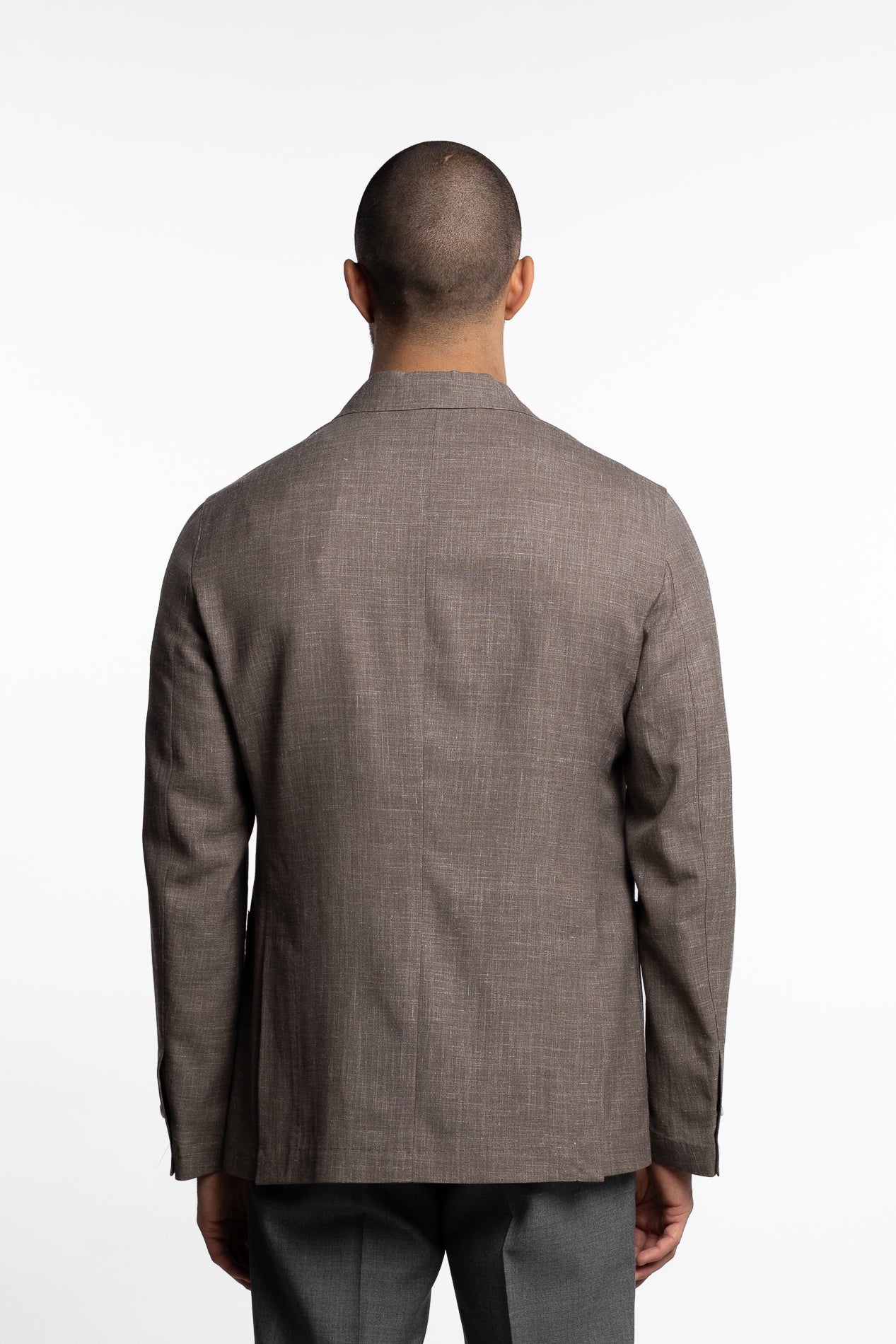 Wool/Silk/Linen Easywear Blazer Beige - Image 4