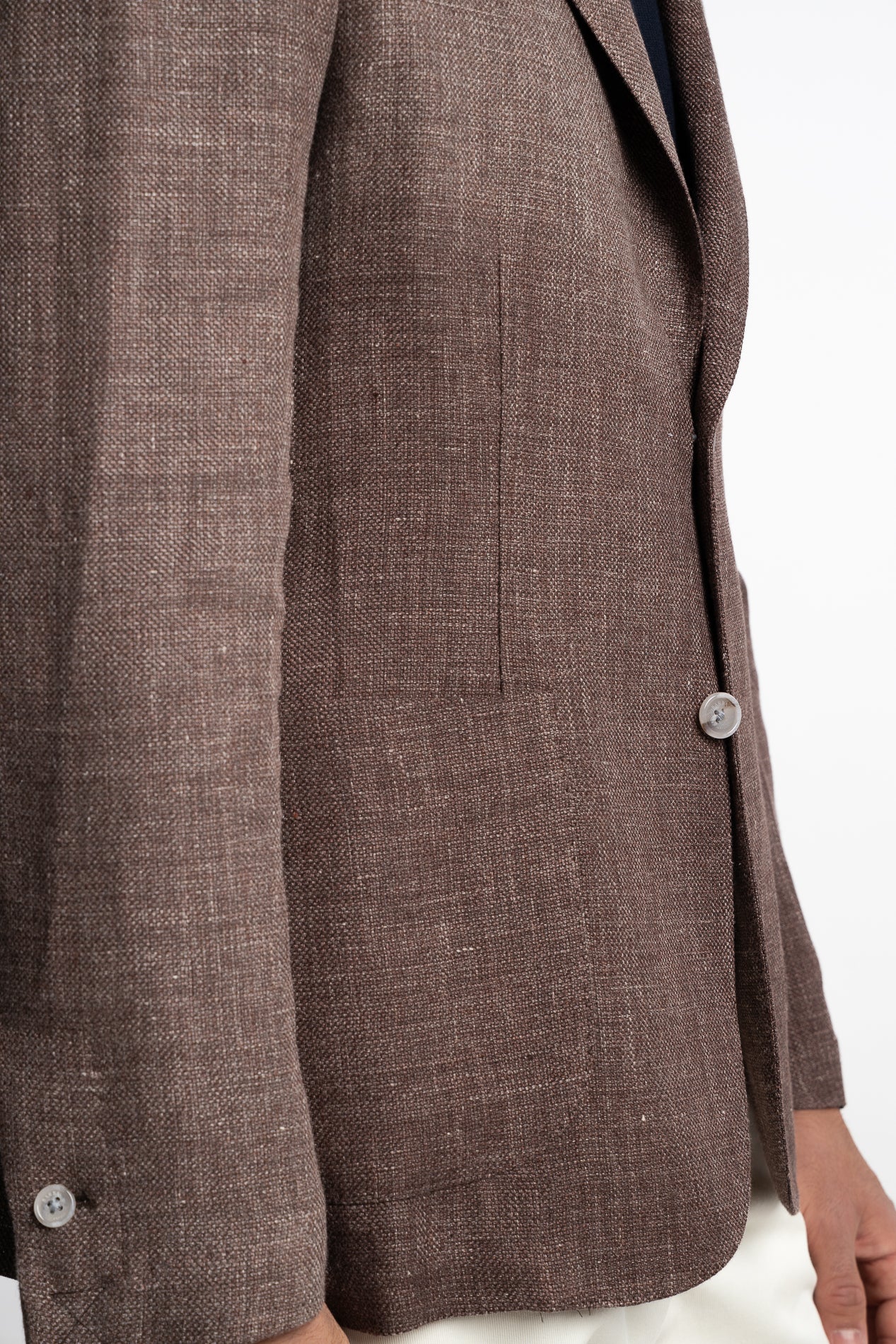 Wool/Linen Easywear Blazer Brown - Image 5